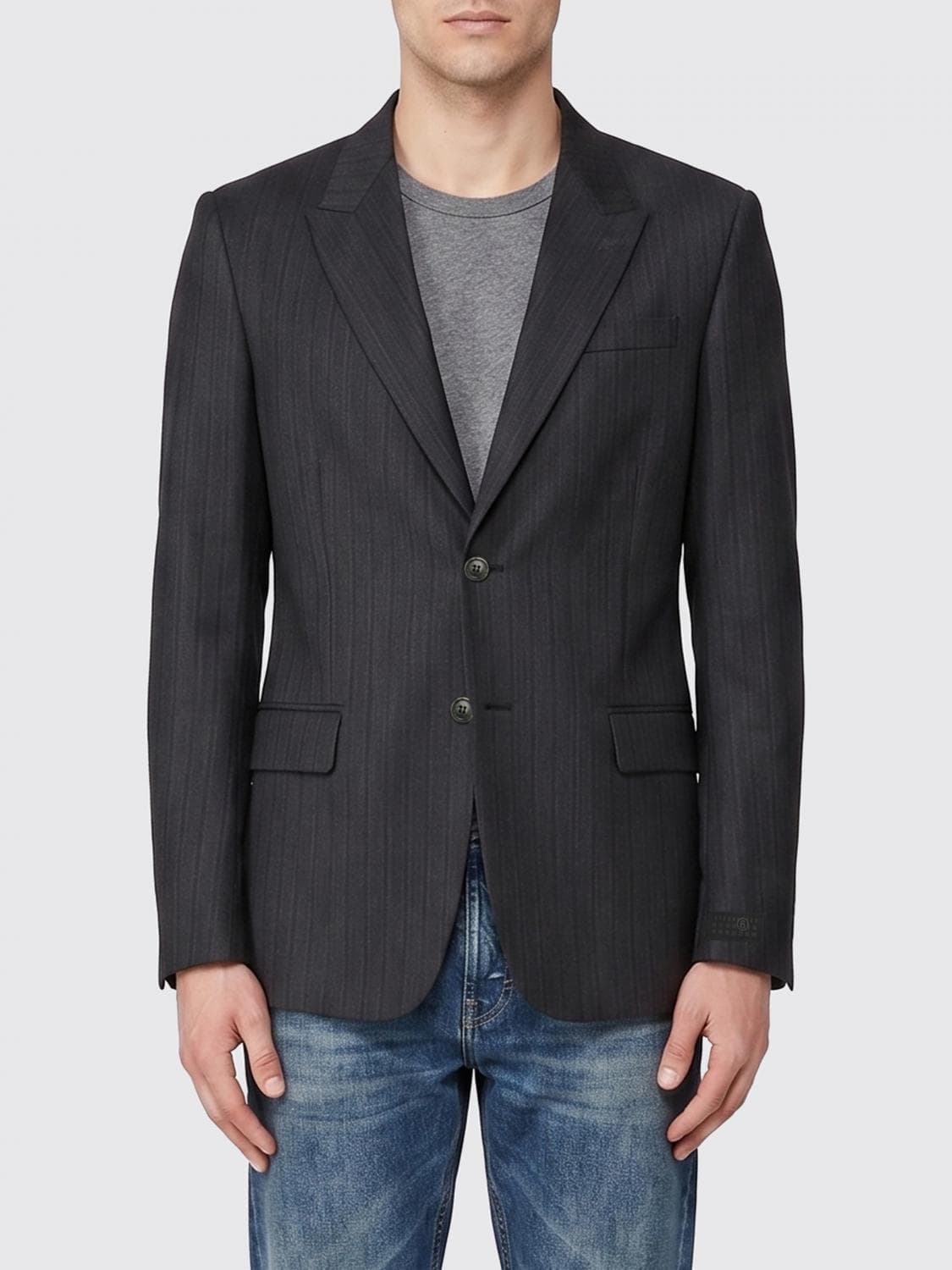 Mm6 Maison Margiela Virgin Wool and Cotton Single-Breasted Blazer