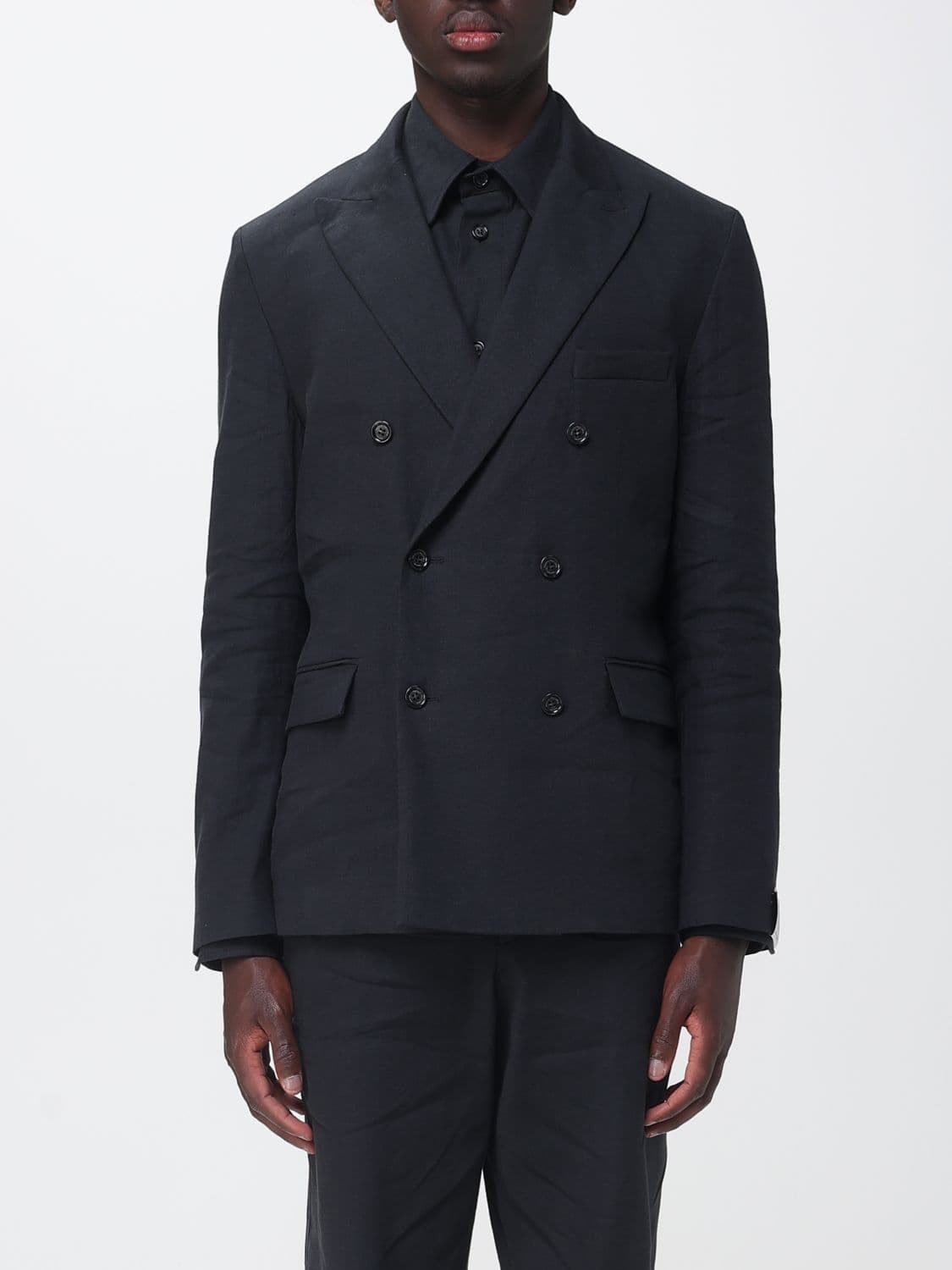 Paolo Pecora Linen and Viscose Double-Breasted Blazer