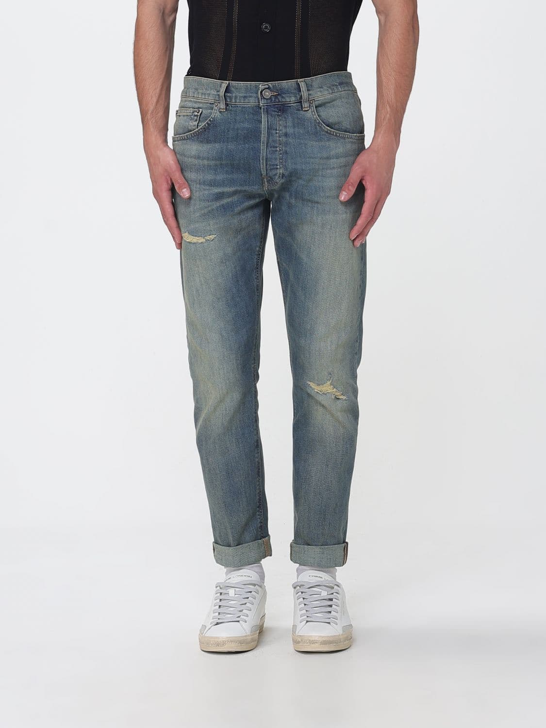 Dondup Slim Fit Jeans in Distressed Denim