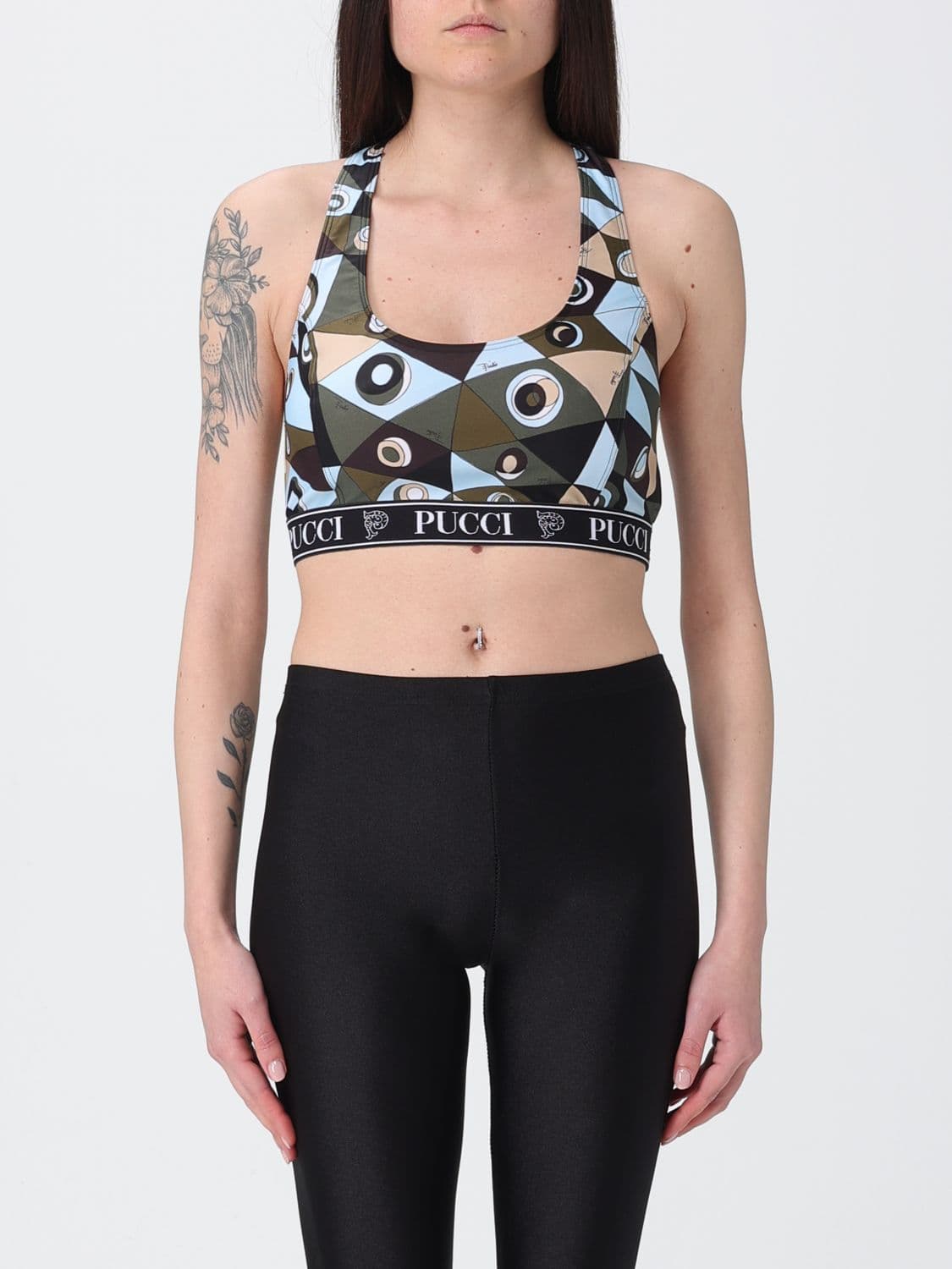 Pucci Printed Stretch Nylon Sports Top · S