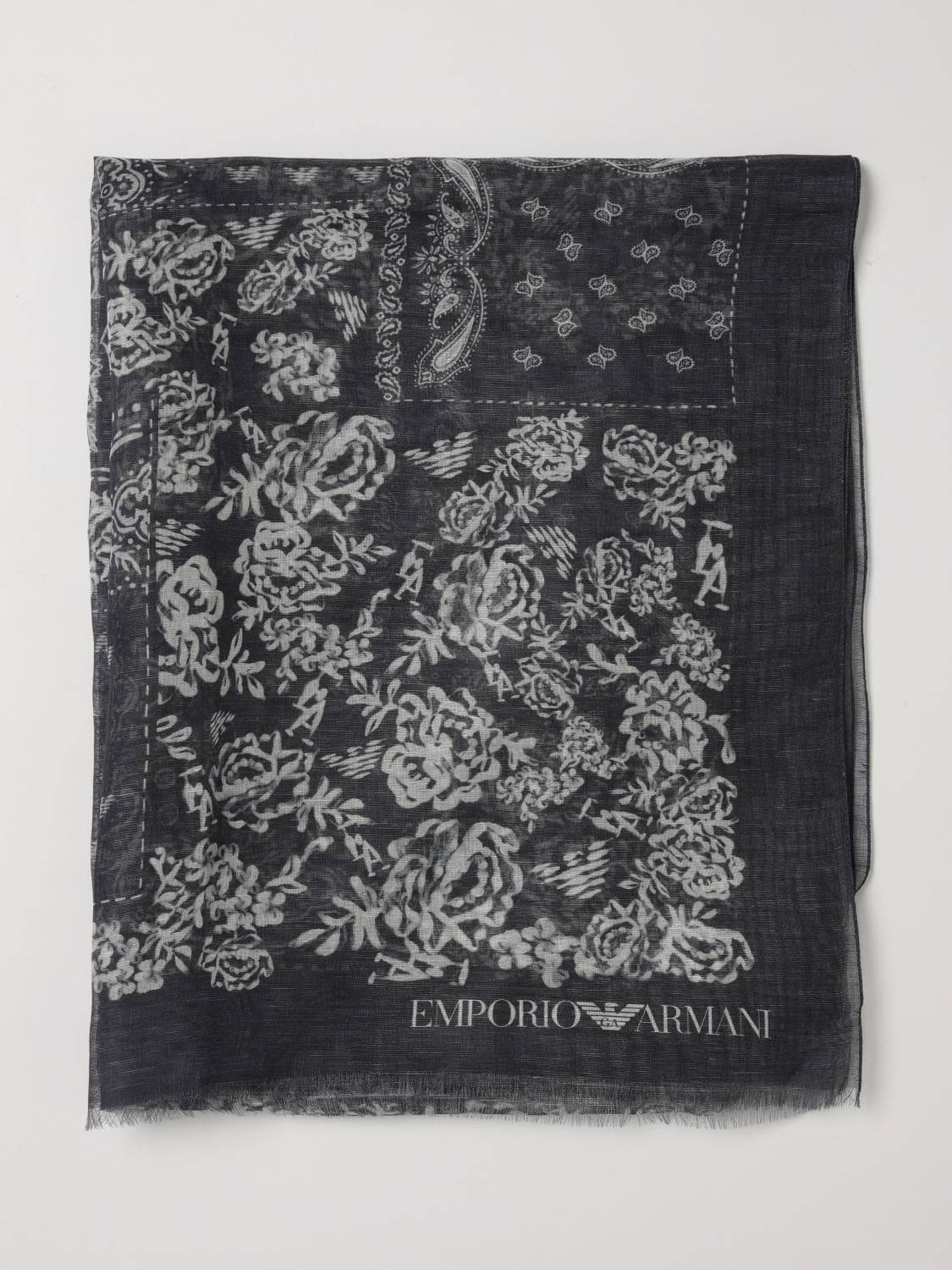 Emporio Armani Modal Blend Scarf with Floral Print · OS