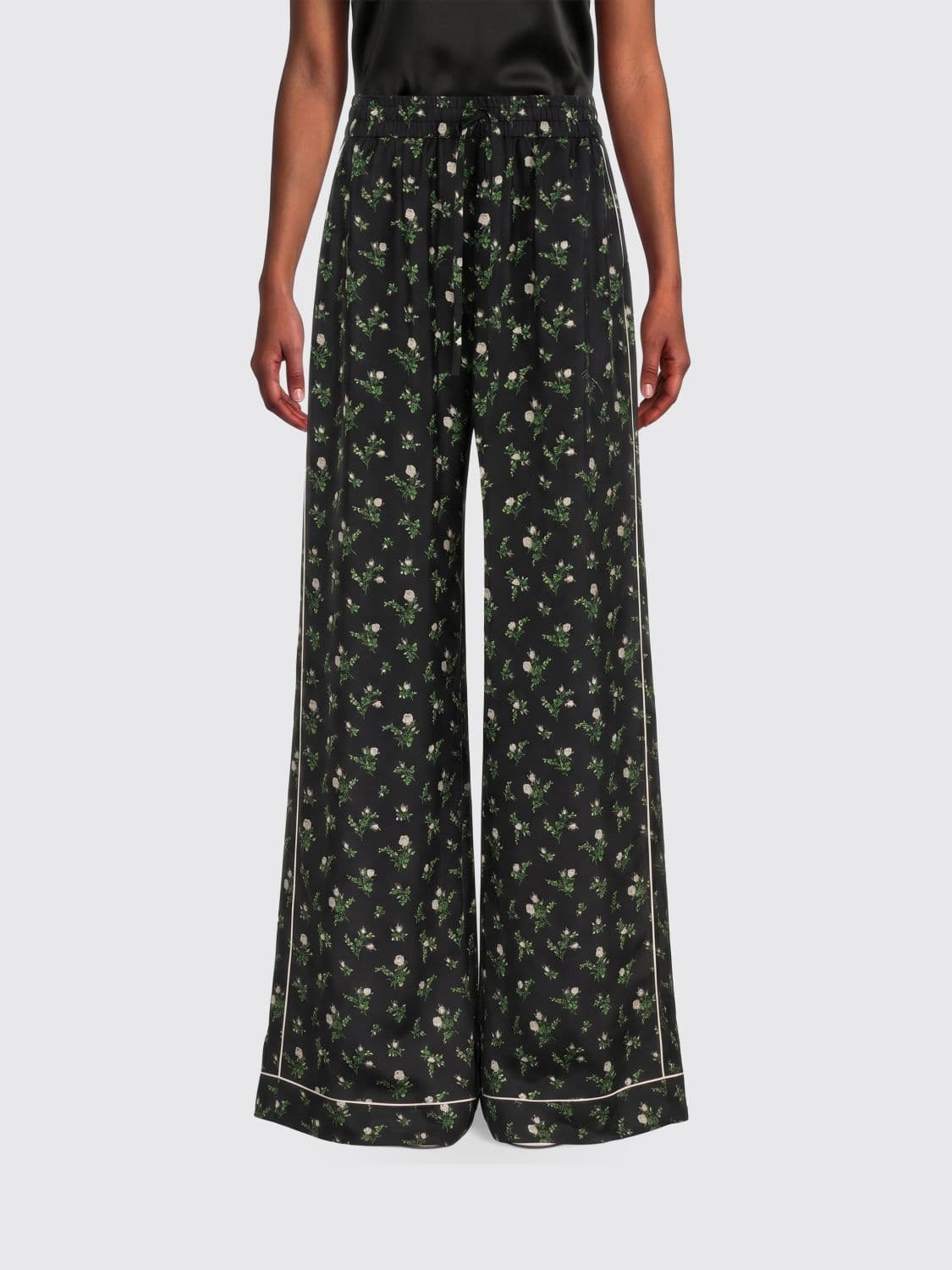Dolce & Gabbana Floral Print Satin Palazzo Trousers