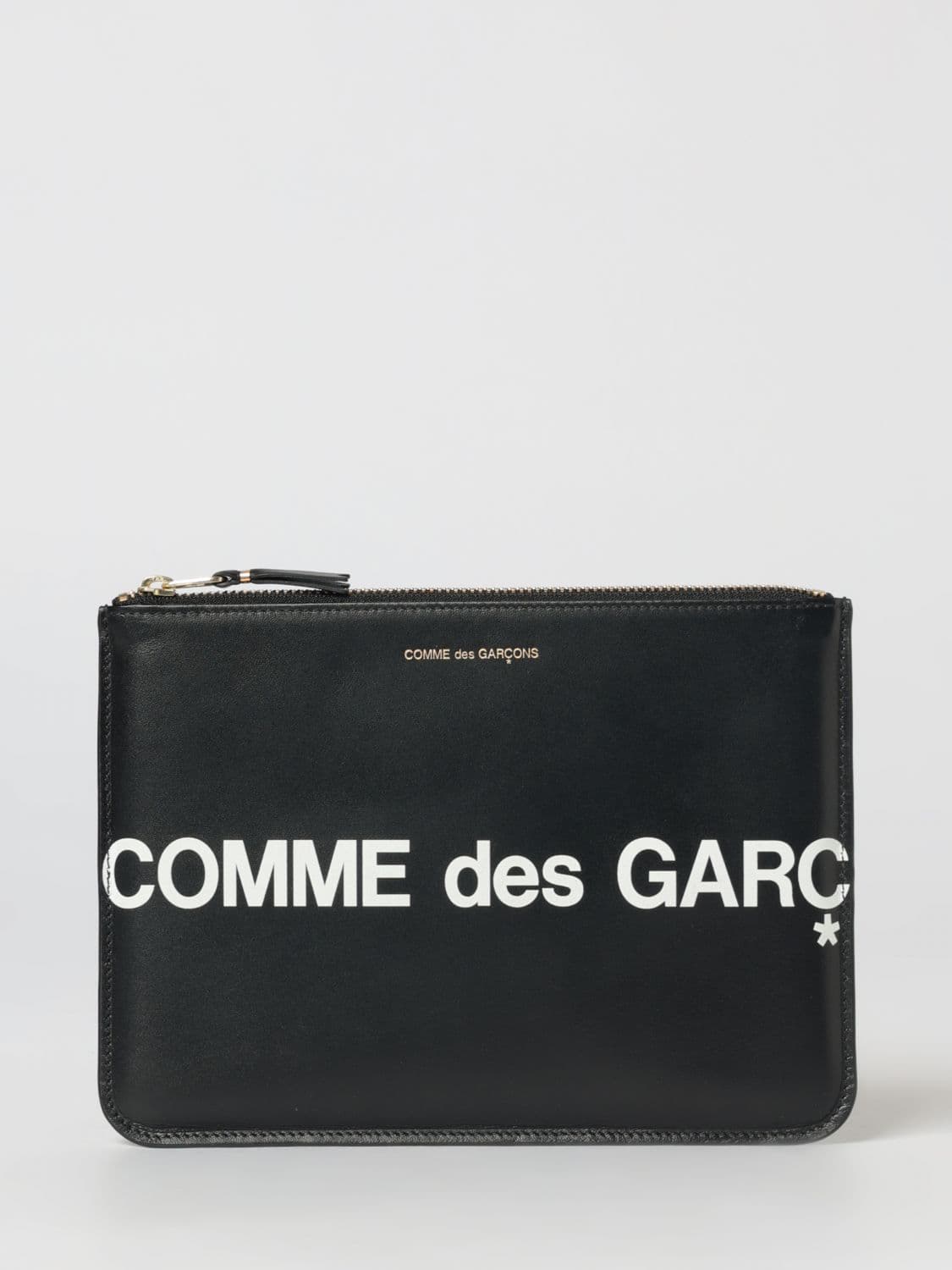 Comme Des Garçons Wallet Leather Pouch with Printed Logo