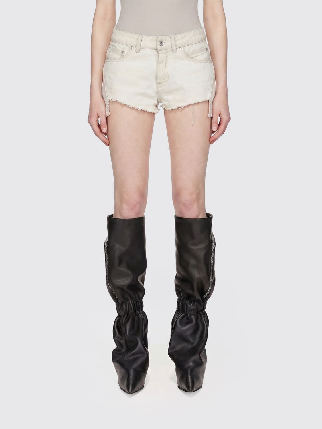 Rick Owens Cotton Denim Shorts
