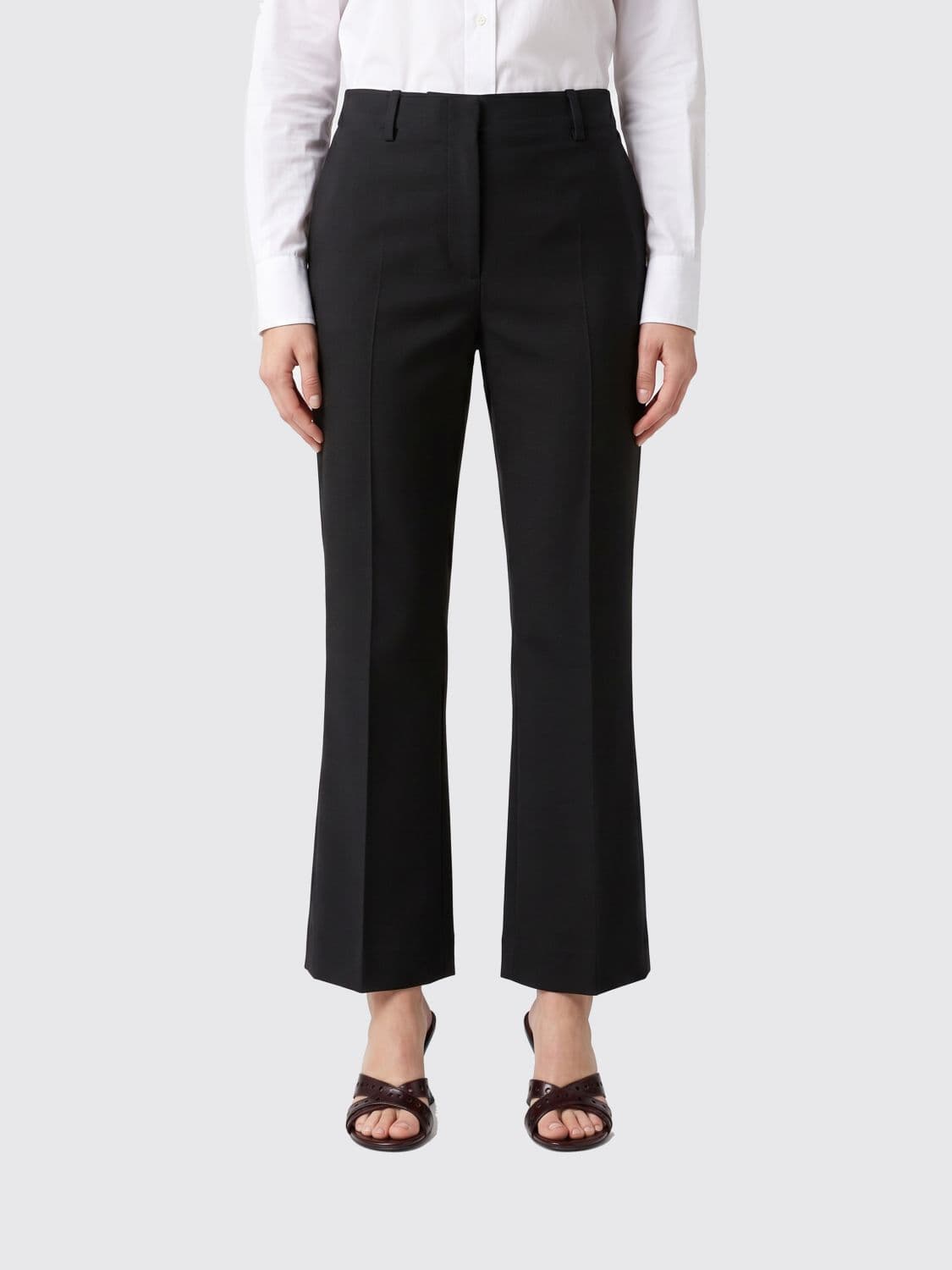 Dries Van Noten Cropped Wool and Silk Trousers