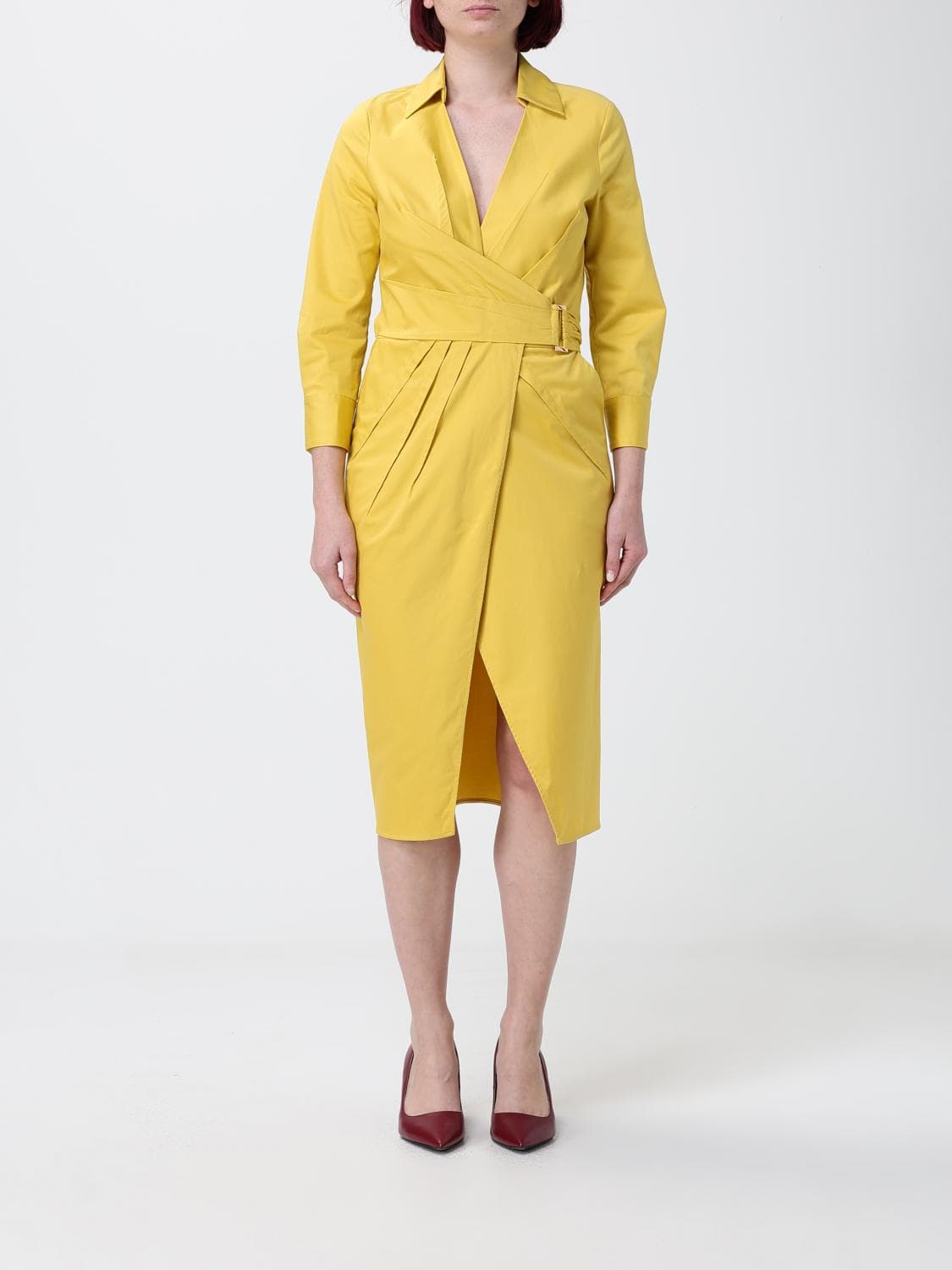 Elisabetta Franchi Stretch Cotton Midi Dress