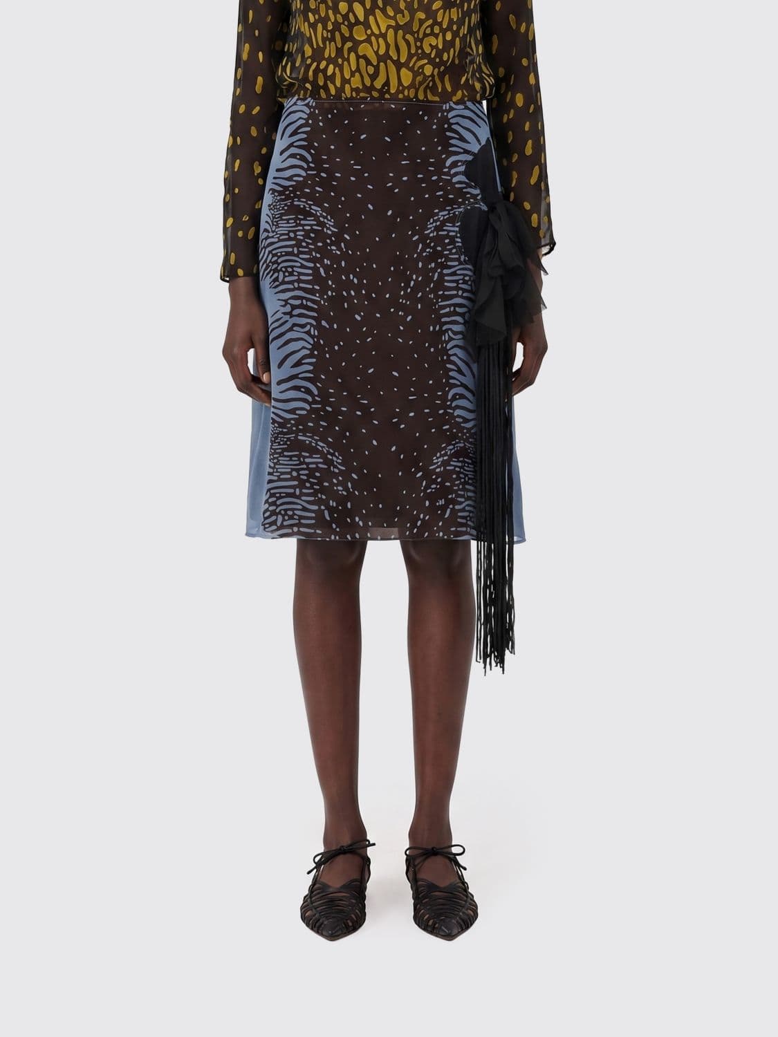 Ferragamo Printed Silk Mini Skirt