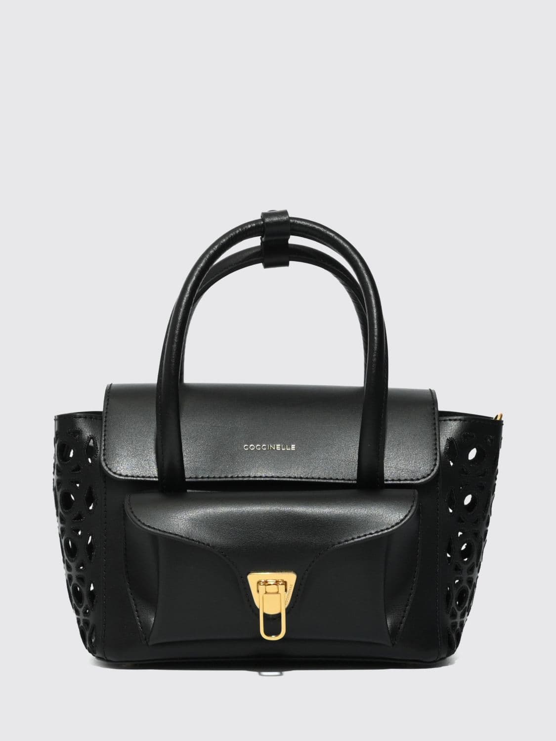 Coccinelle Beat Double Leather Bag with Perforated Details · OS