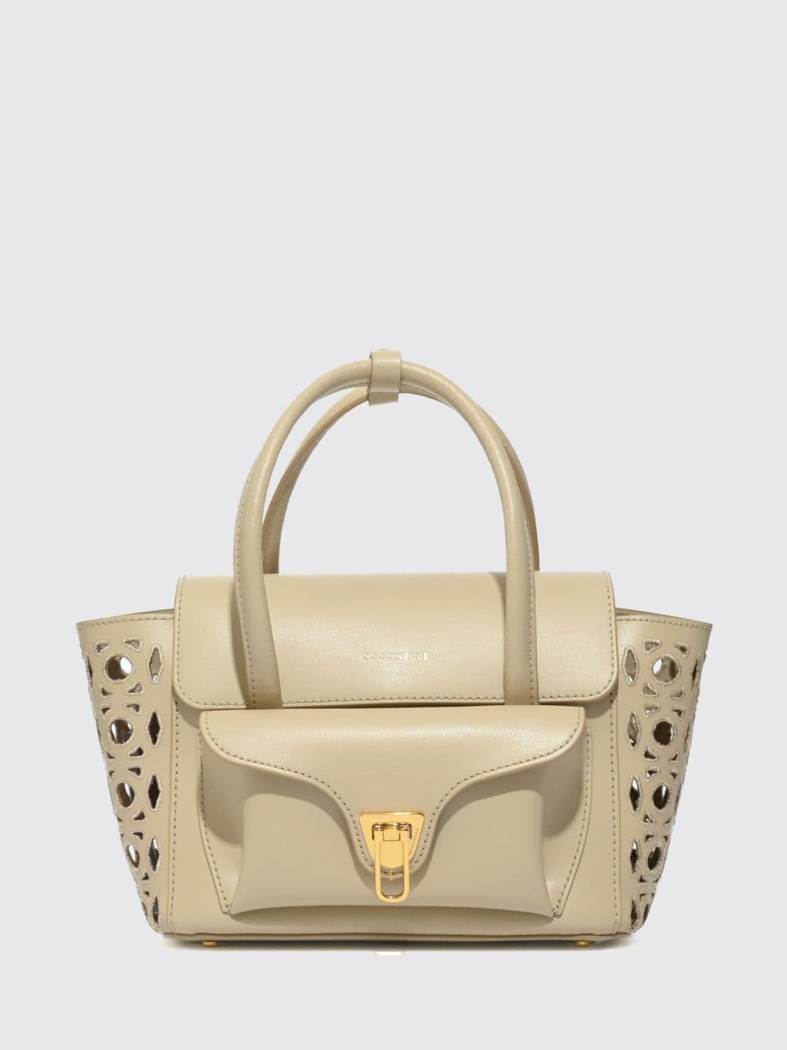 Coccinelle Beat Double Leather Bag with Perforated Details · OS