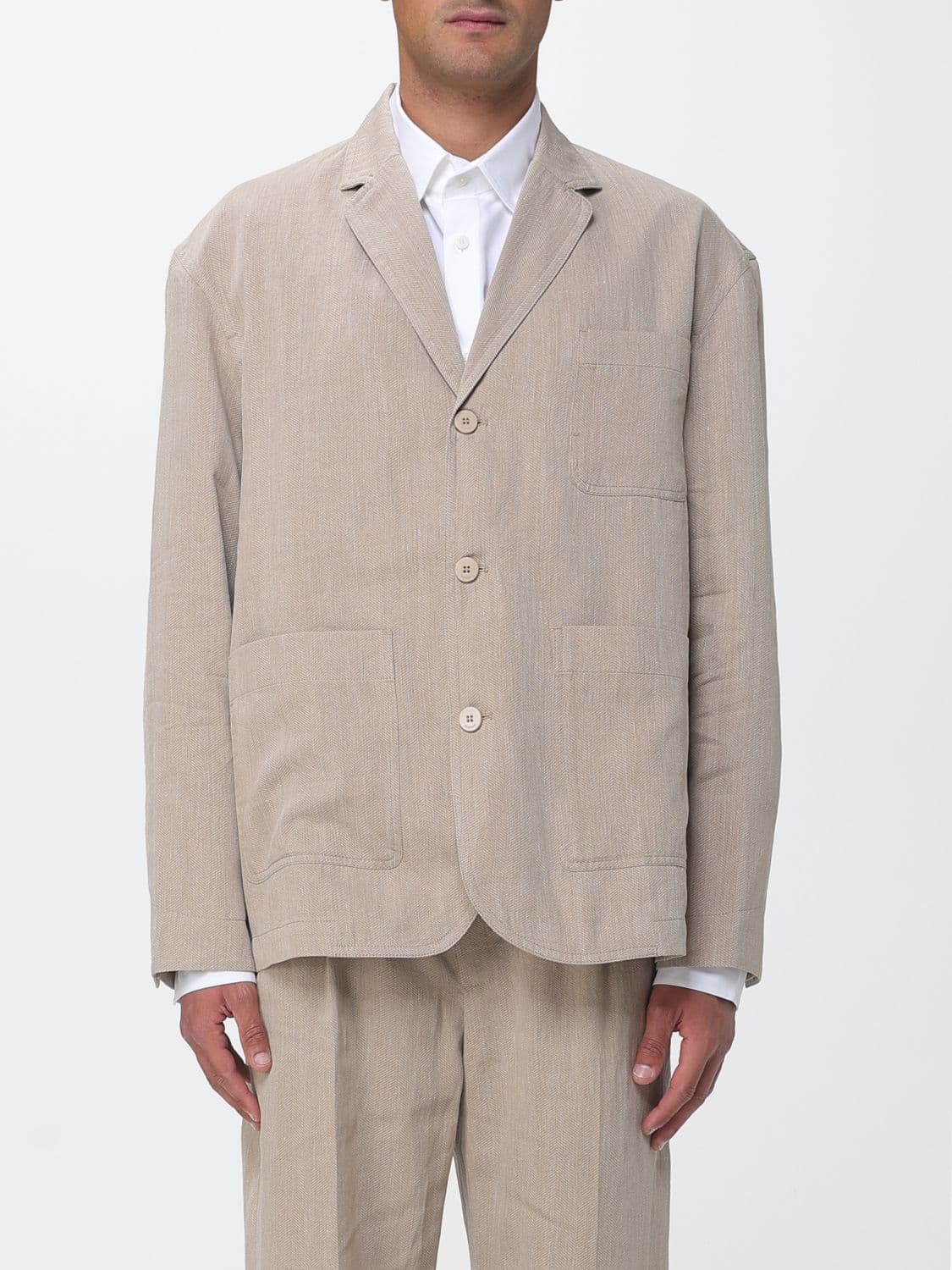 Jacquemus Single-Breasted Blazer in Cotton Blend