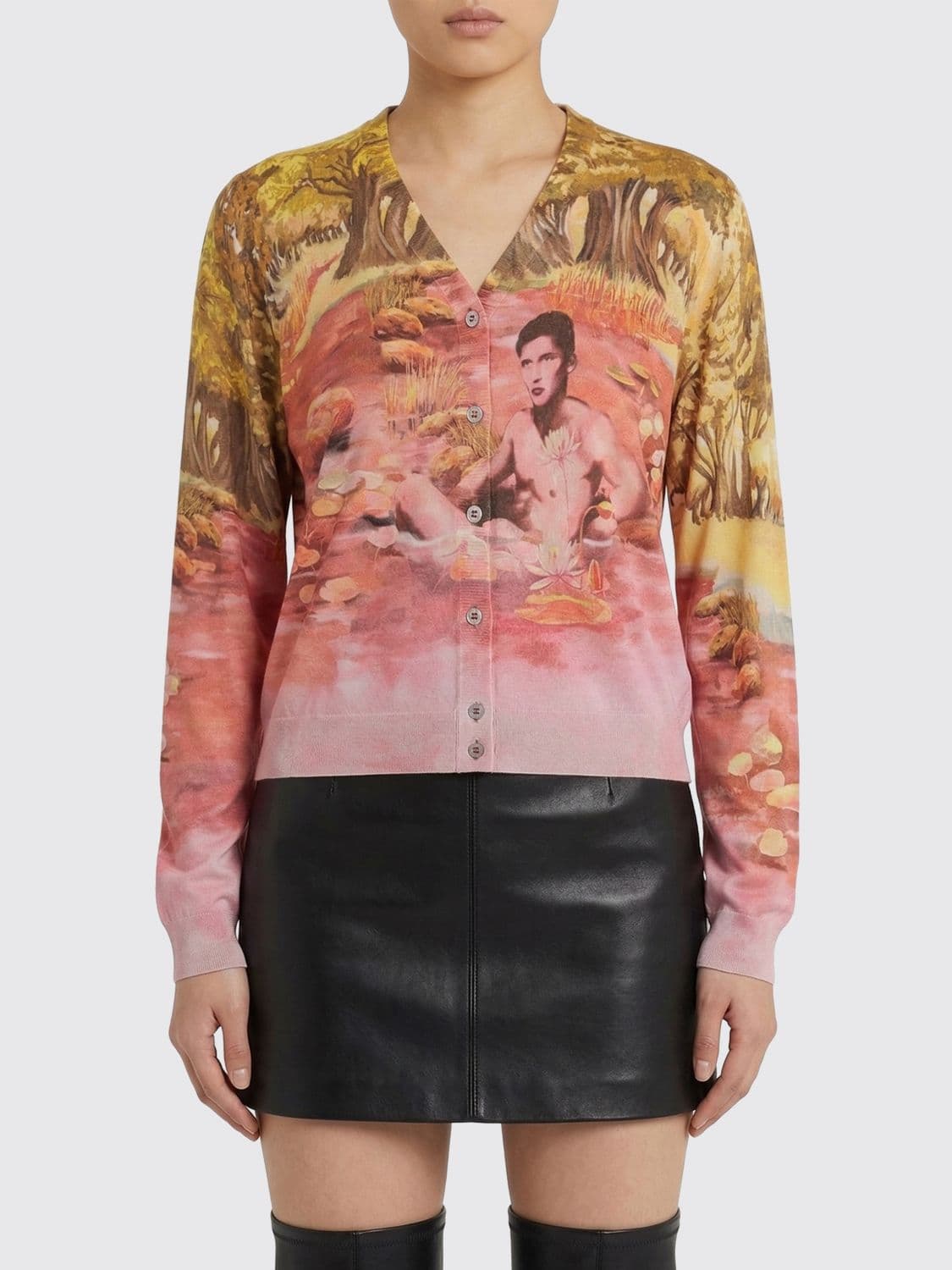 Versace Printed Silk Cardigan