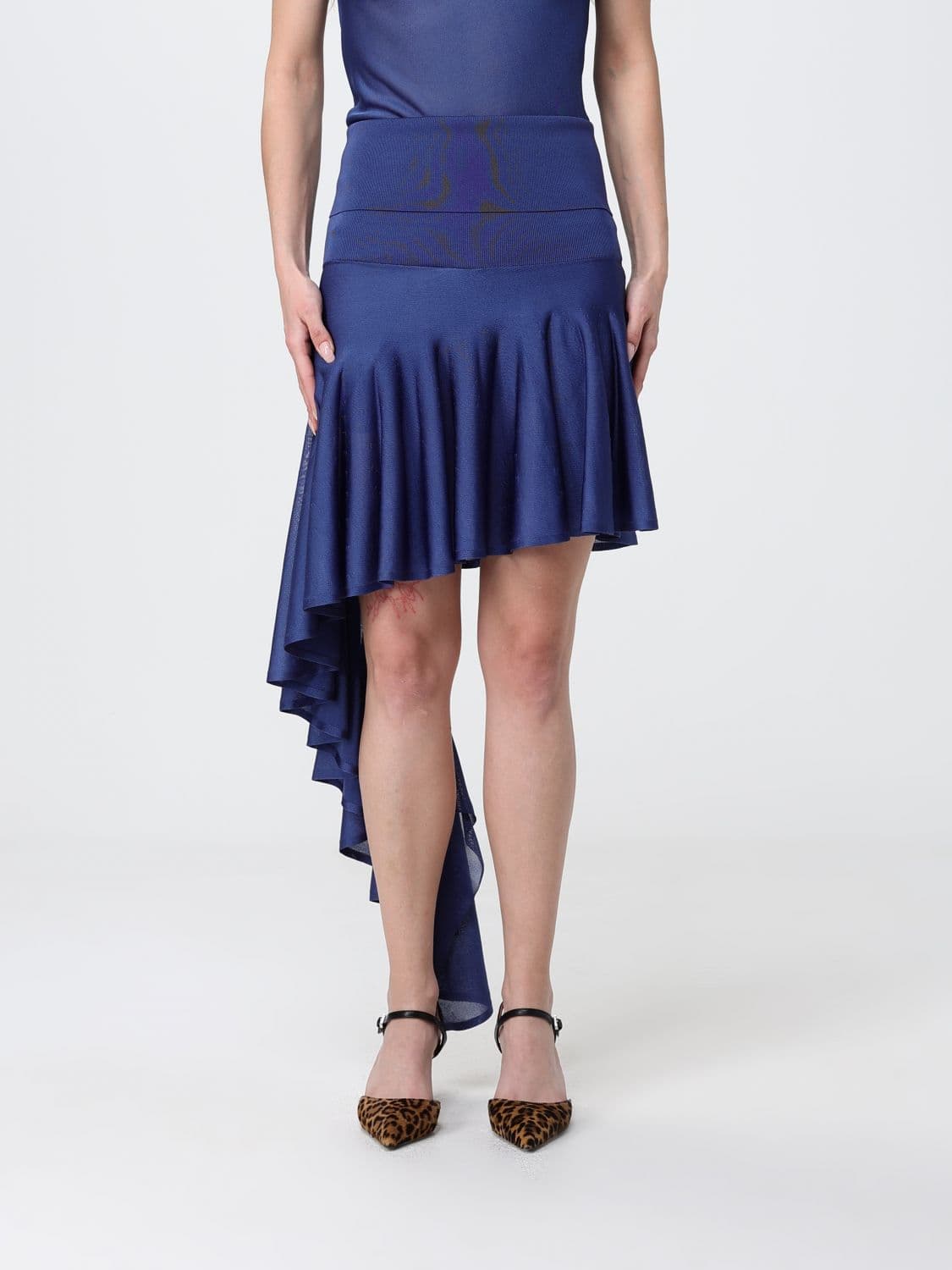 Alaïa Asymmetric Viscose Knit Skirt