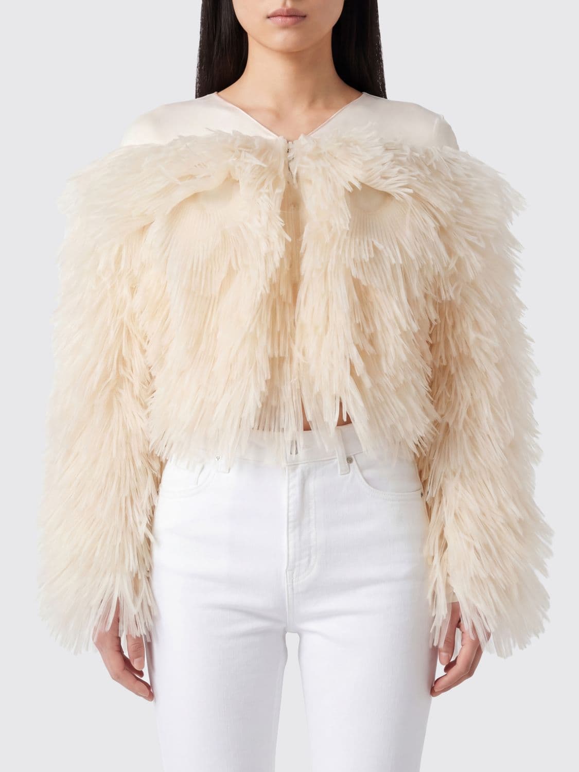 Elisabetta Franchi Tulle and Organza Jacket