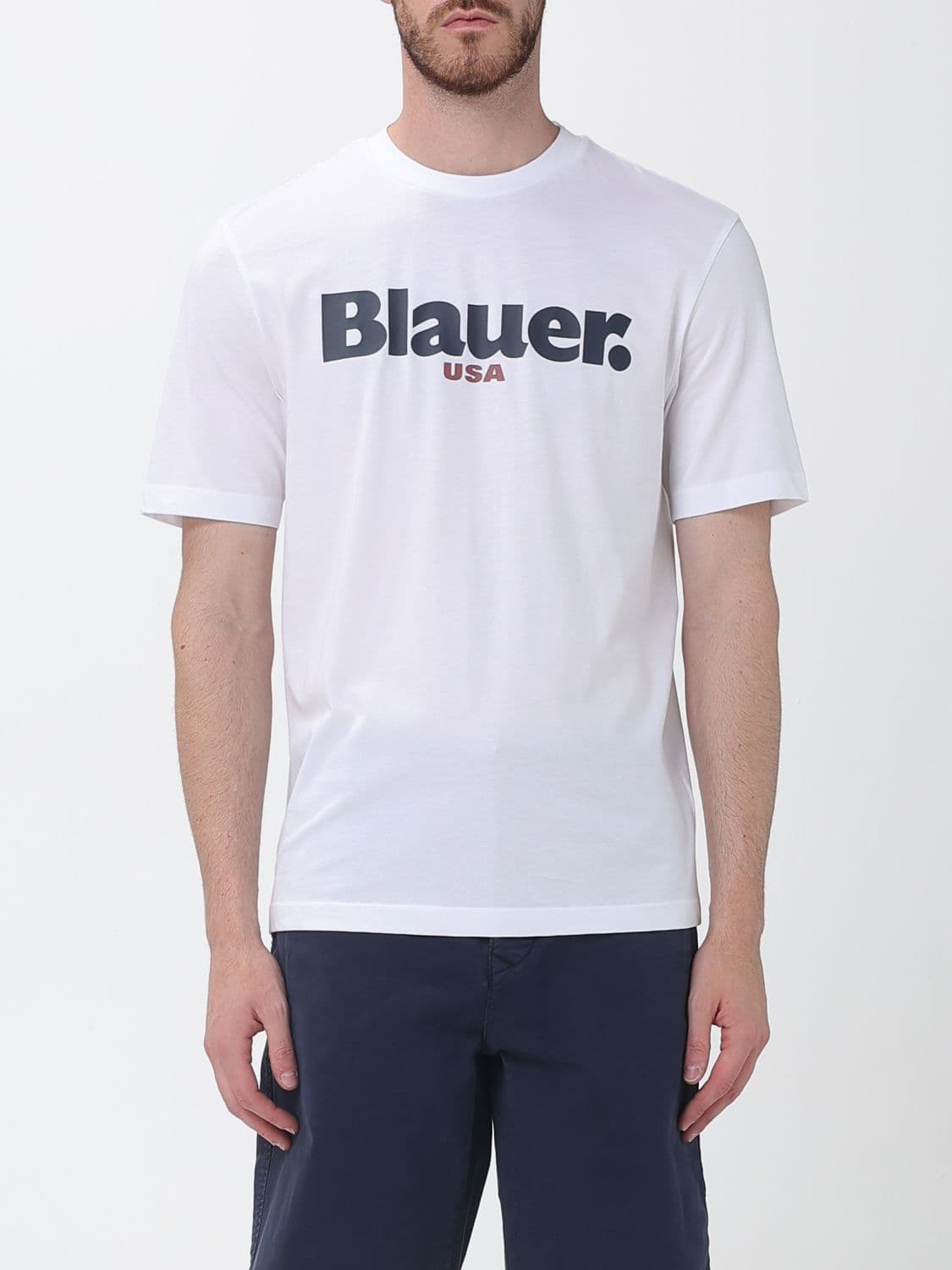 Blauer Cotton T-Shirt with Logo