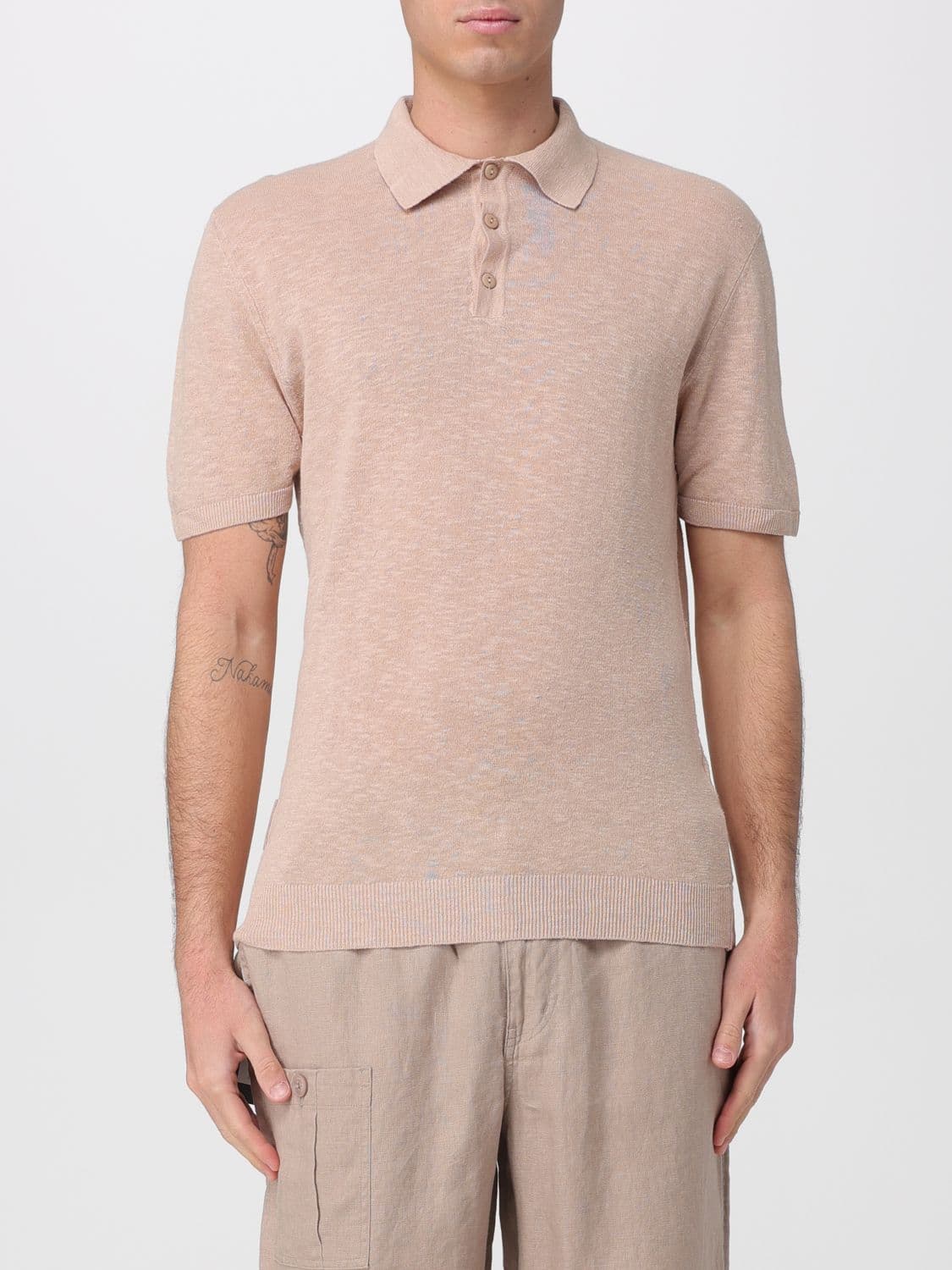 Blauer Linen and Cotton Polo Shirt