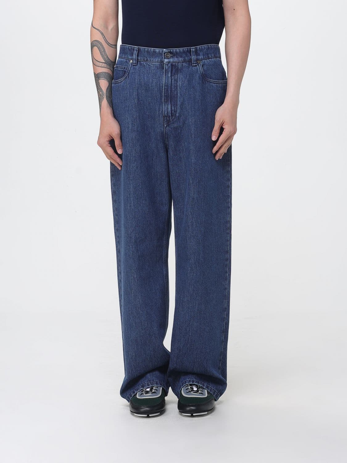 Fendi Wide-Leg Cotton Denim Jeans