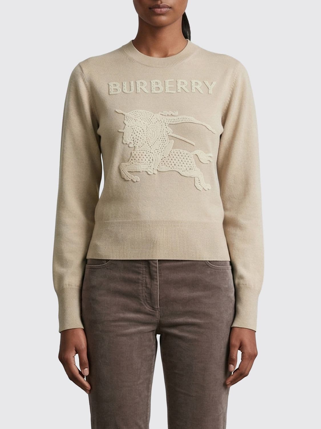 Burberry Wool Blend Crew-Neck Pullover