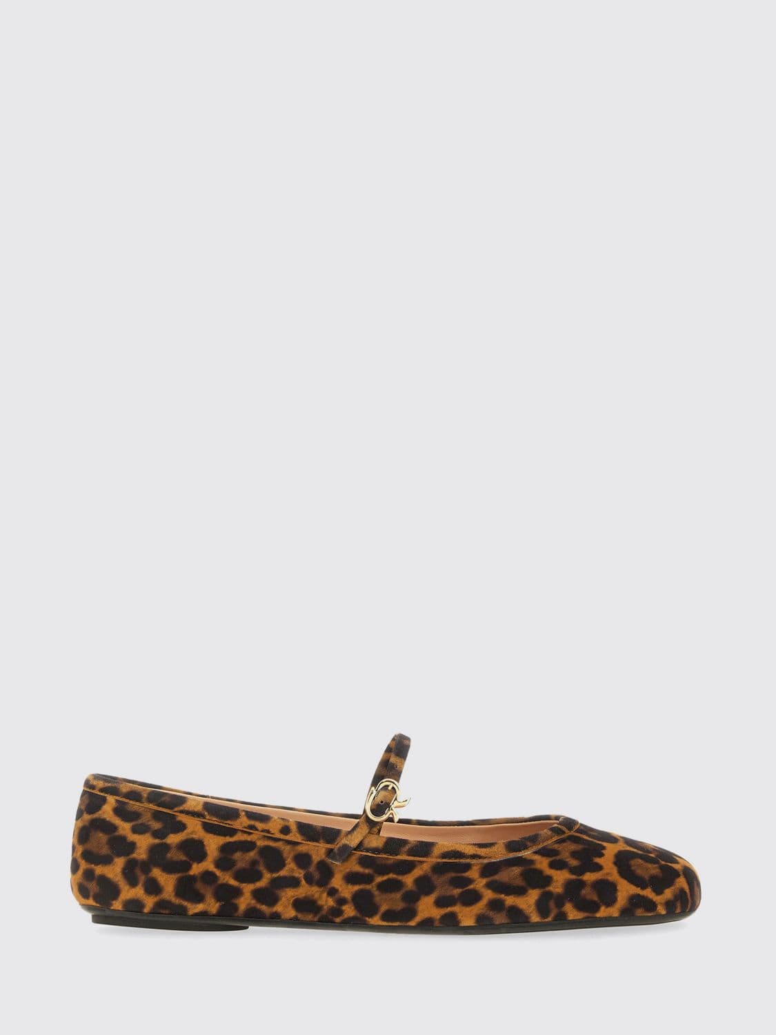 Gianvito Rossi Animal Print Suede Ballerinas