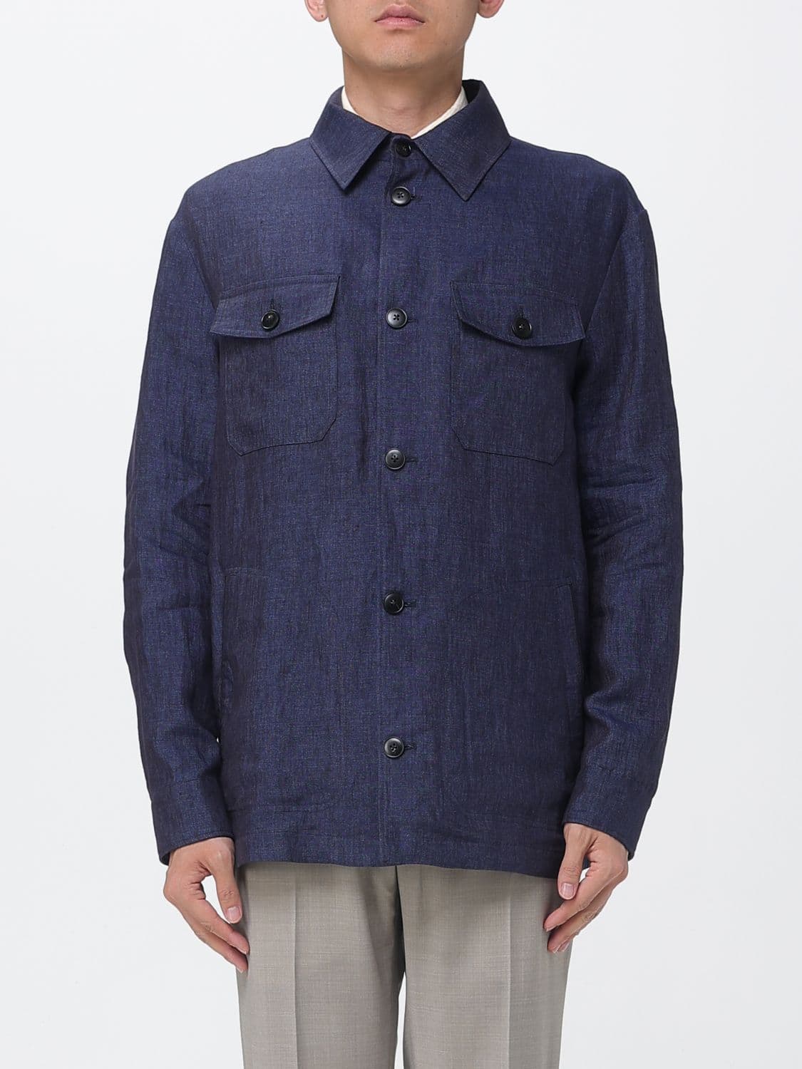 Canali Linen Shirt Jacket