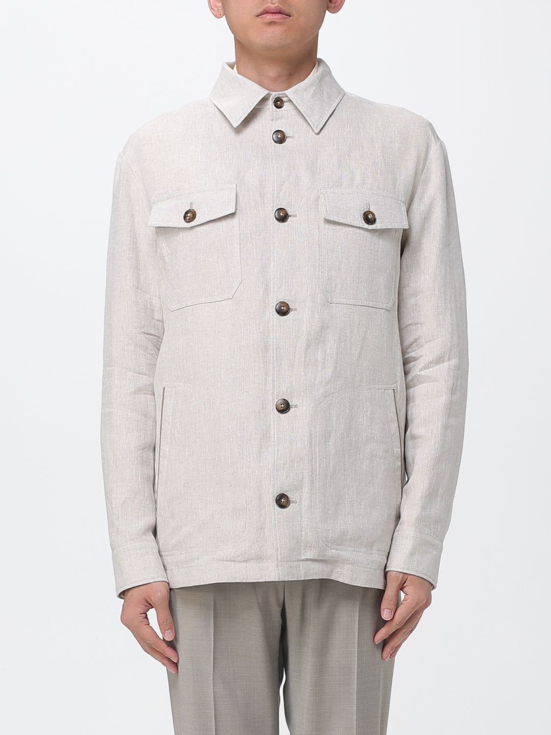 Canali Linen Shirt Jacket