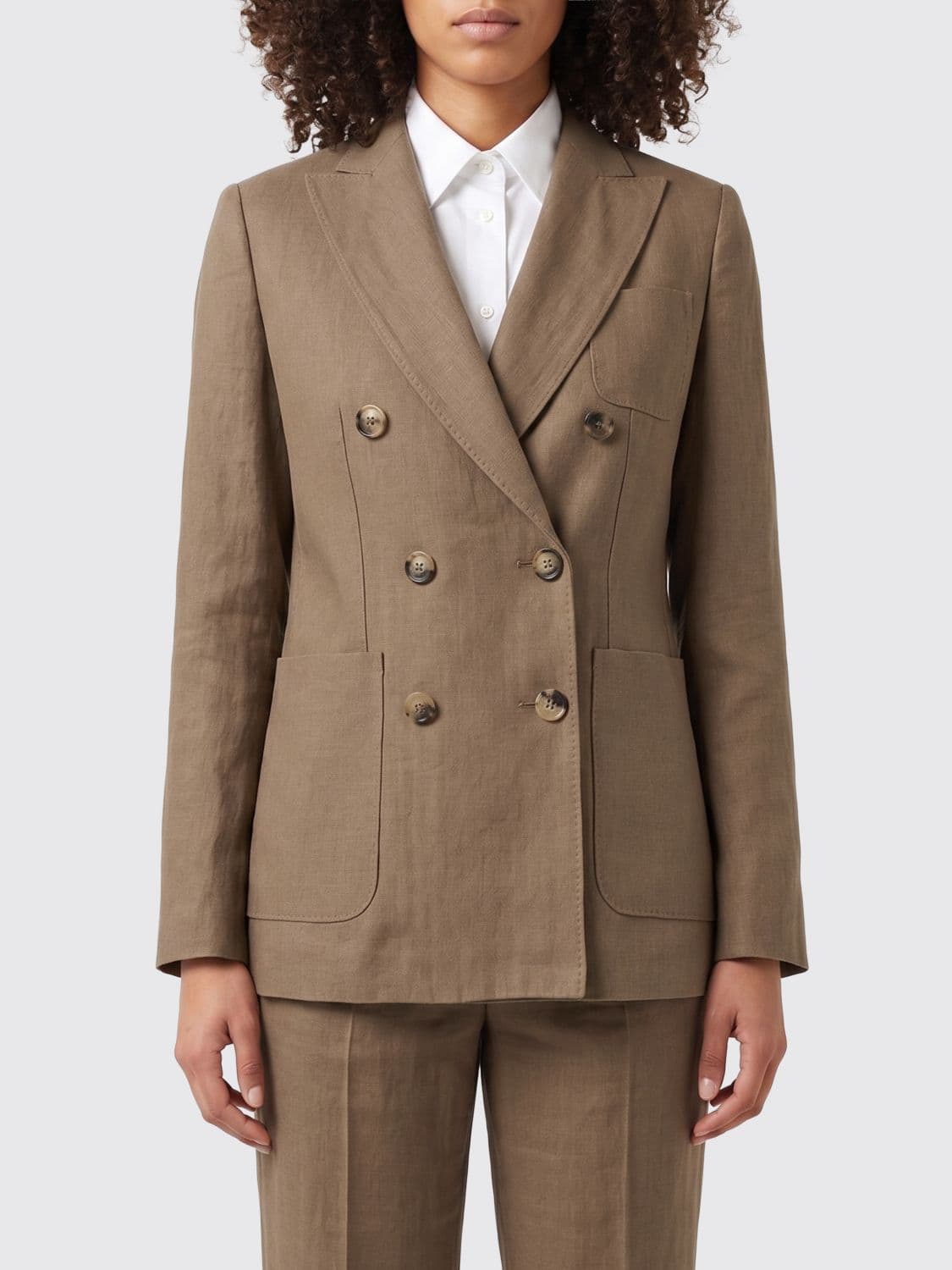 Max Mara Double-Breasted Hemp Blazer