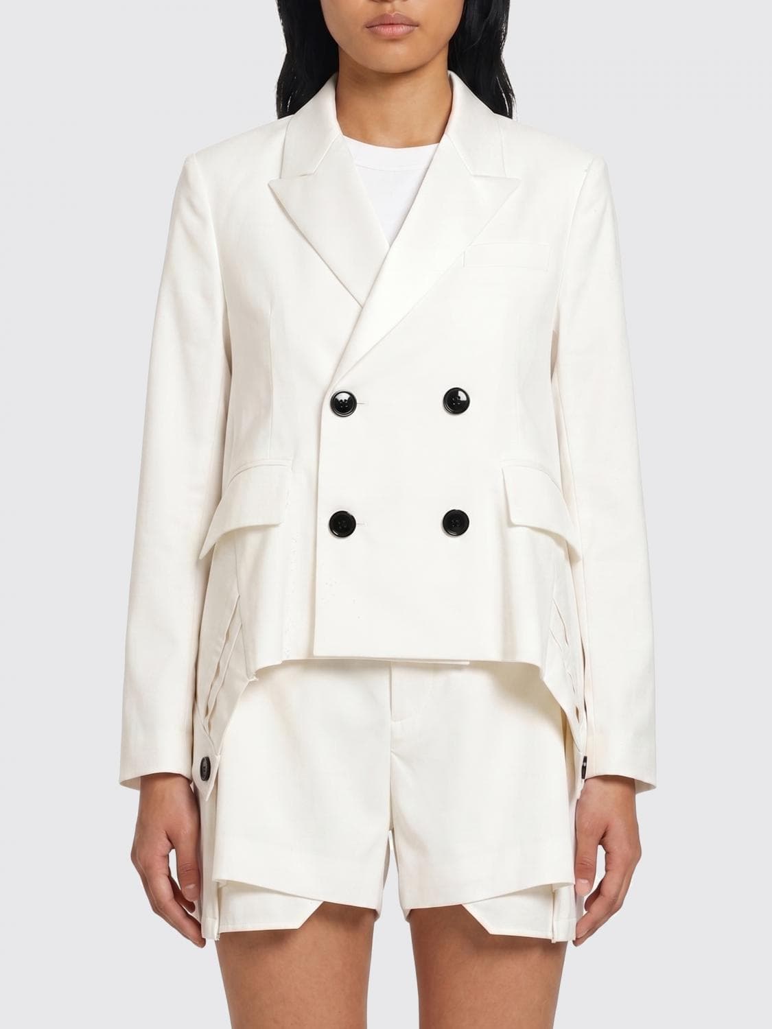 Sacai Double-Breasted Wool Blazer
