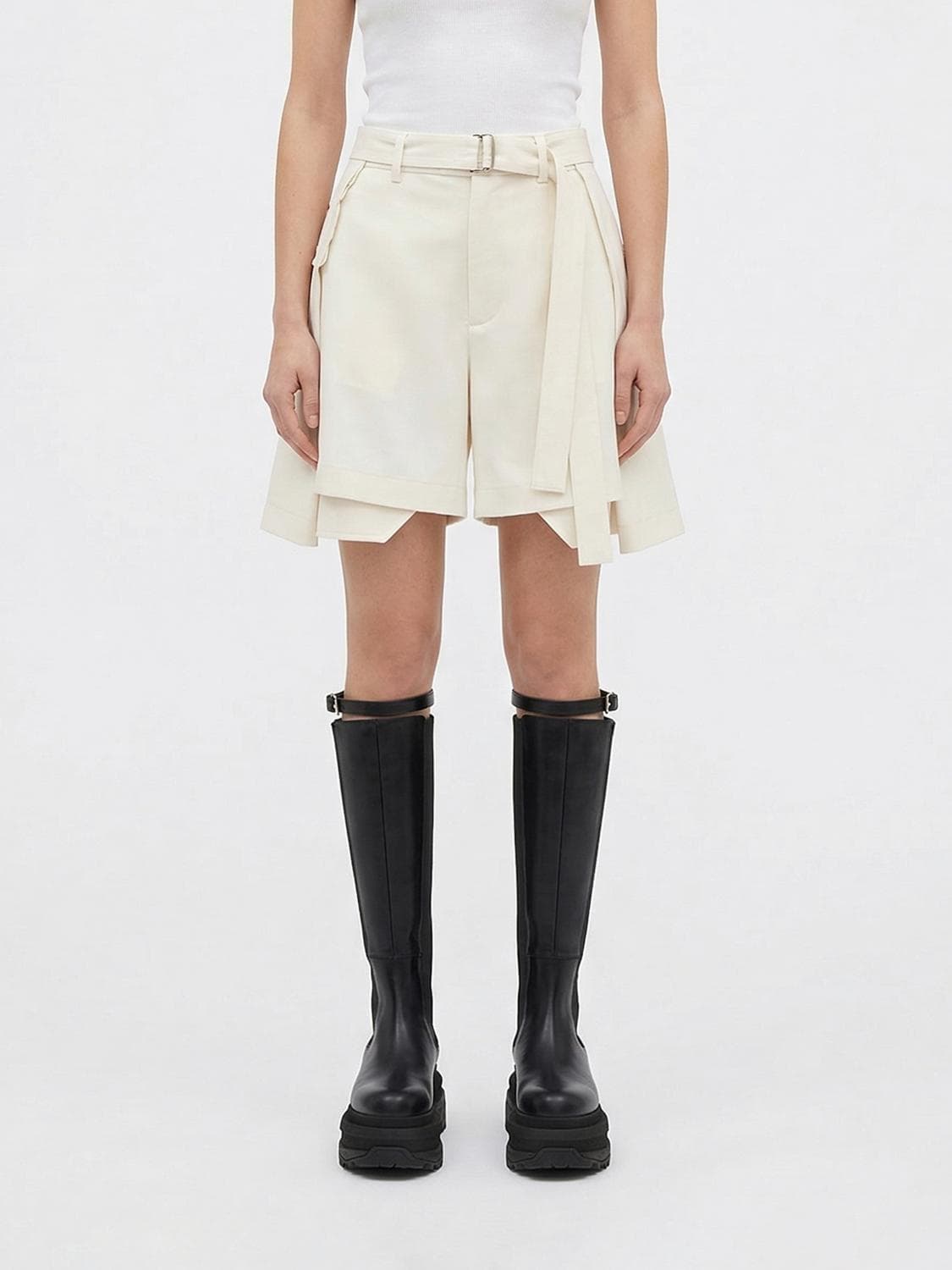 Sacai Wool And Cotton Shorts