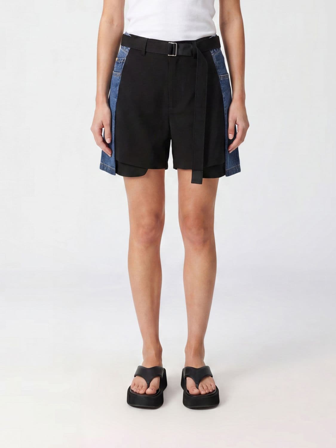 Sacai Wool And Cotton Shorts