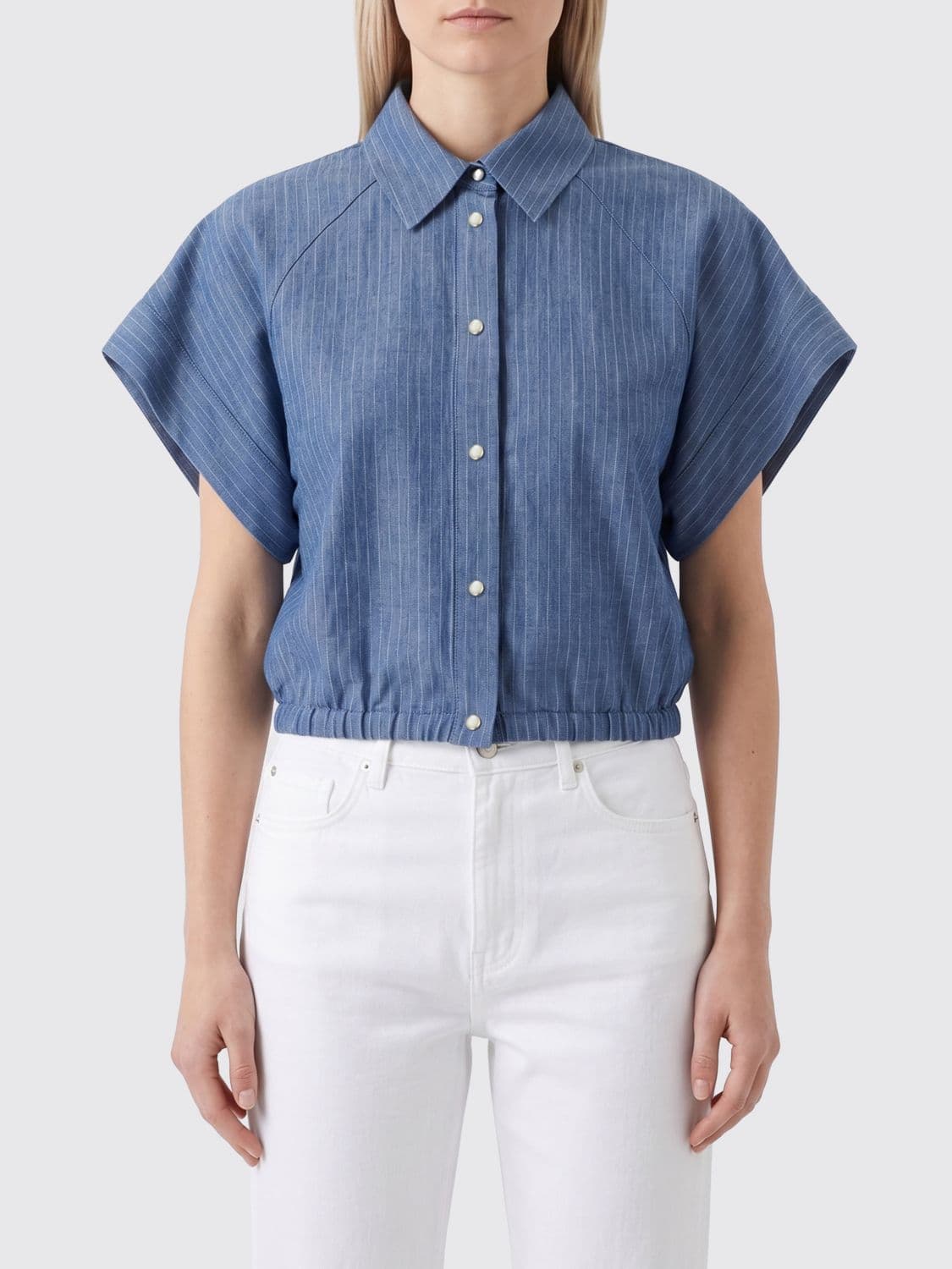 Jacob Cohen Striped Linen Blend Shirt · 42