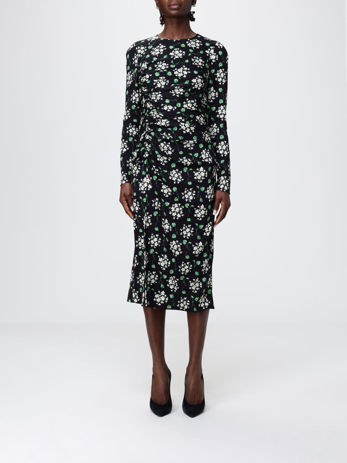 Dolce & Gabbana Floral Print Silk Midi Dress · 44