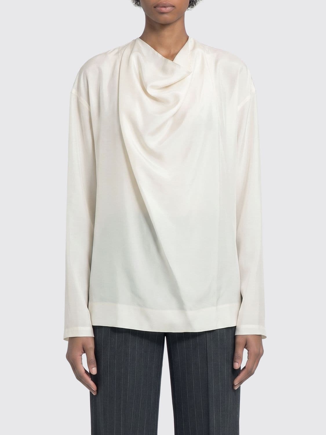Carven Draped Silk Blouse