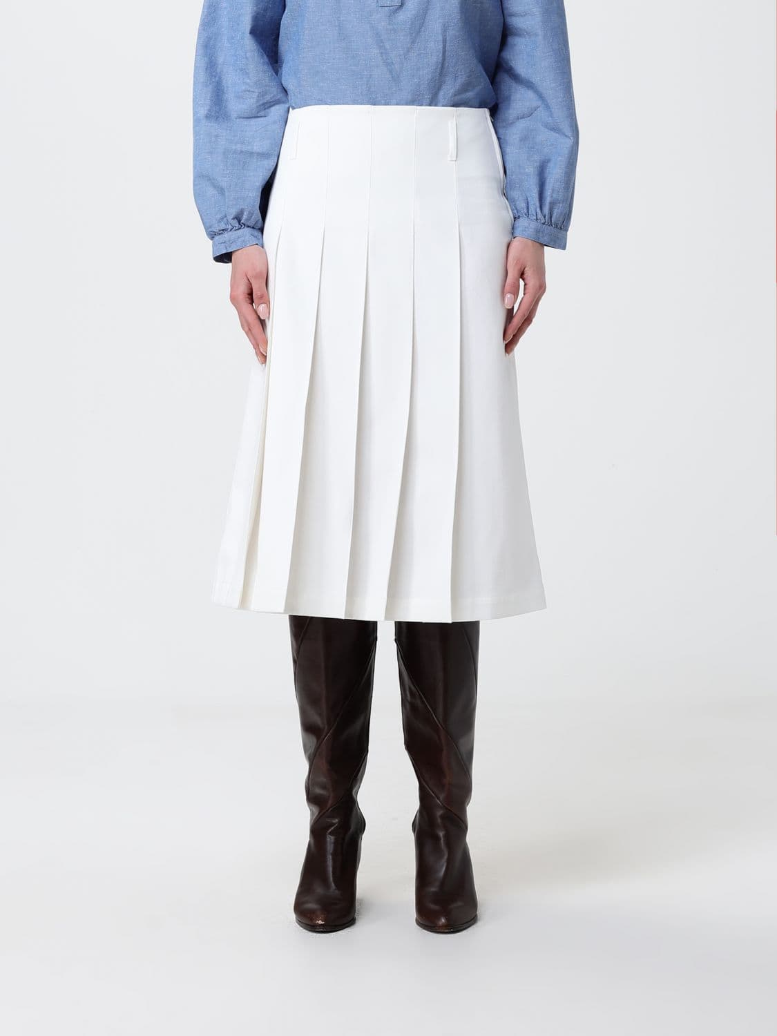 A.p.c. A. P.C. Organic Cotton Pleated Skirt
