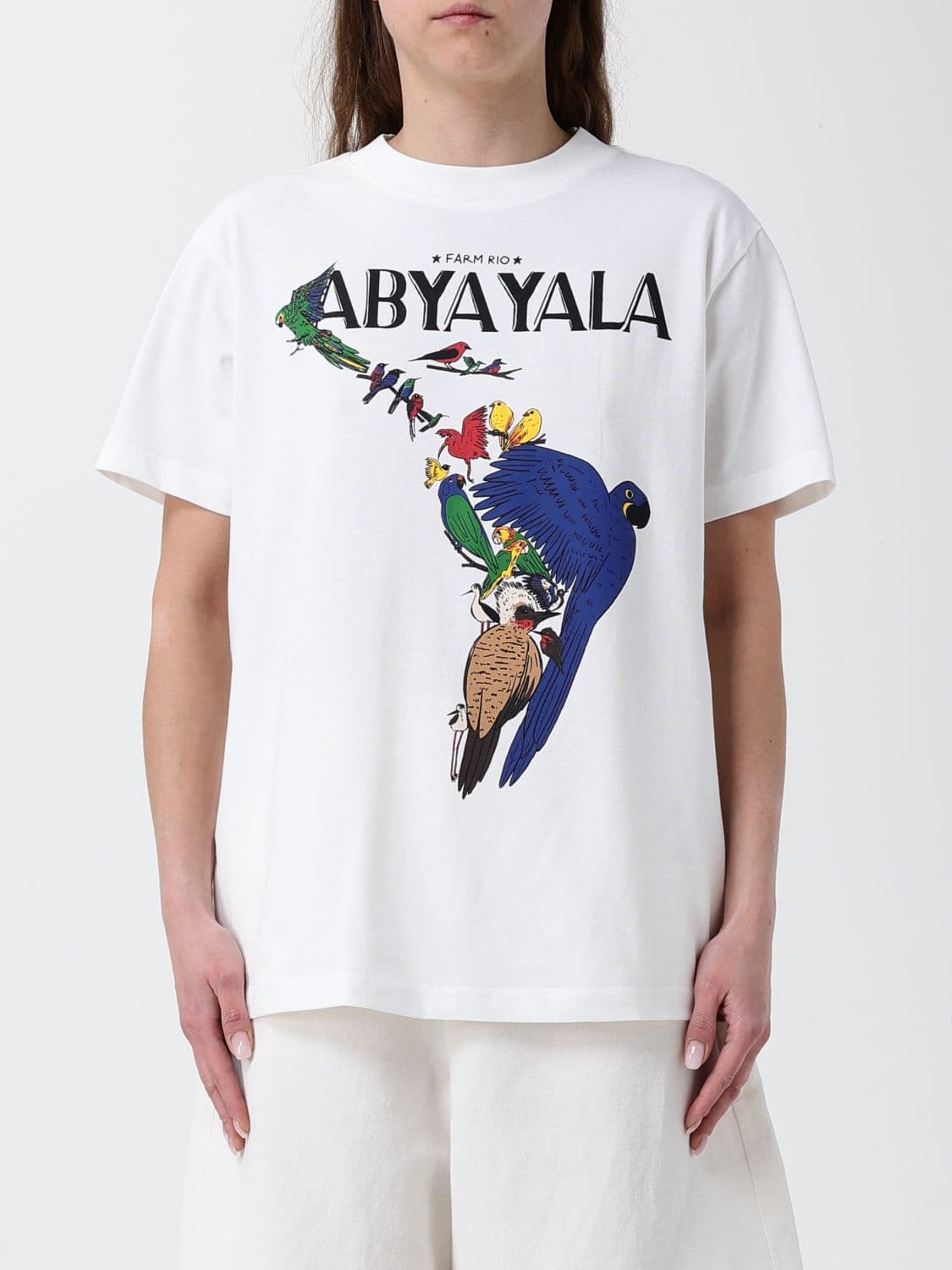 Farm Rio Cotton T-Shirt with Graphic Print