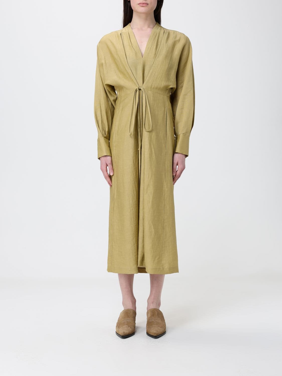 Tela Linen Blend Midi Dress