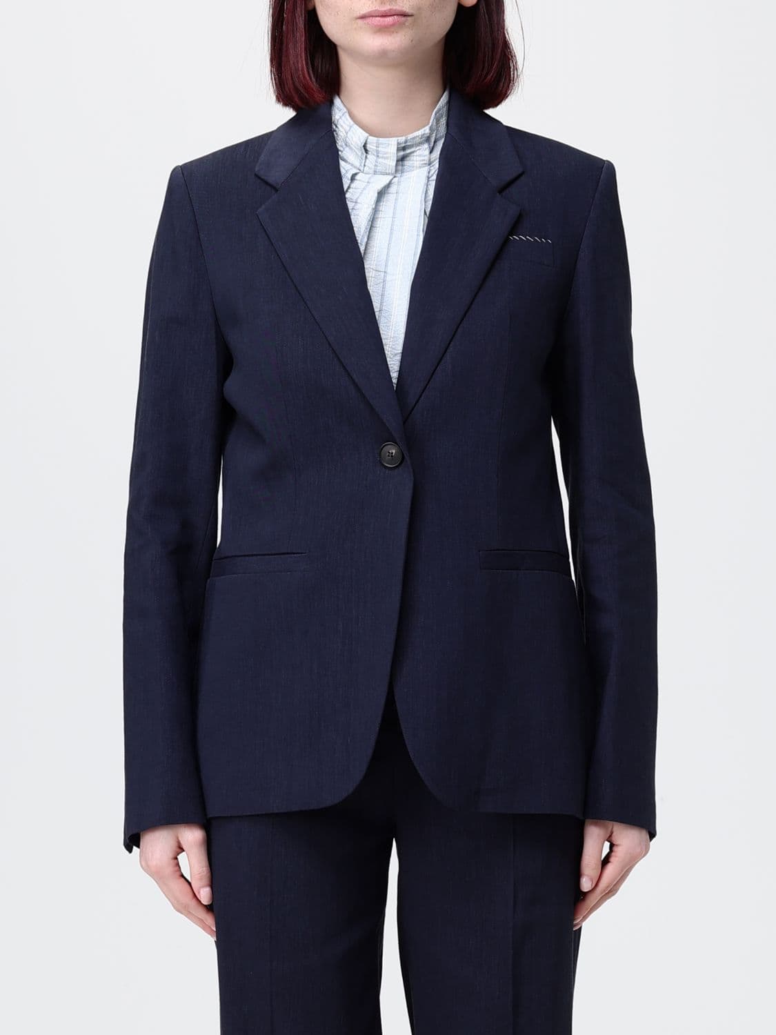Tela Linen Blend Single-Breasted Blazer