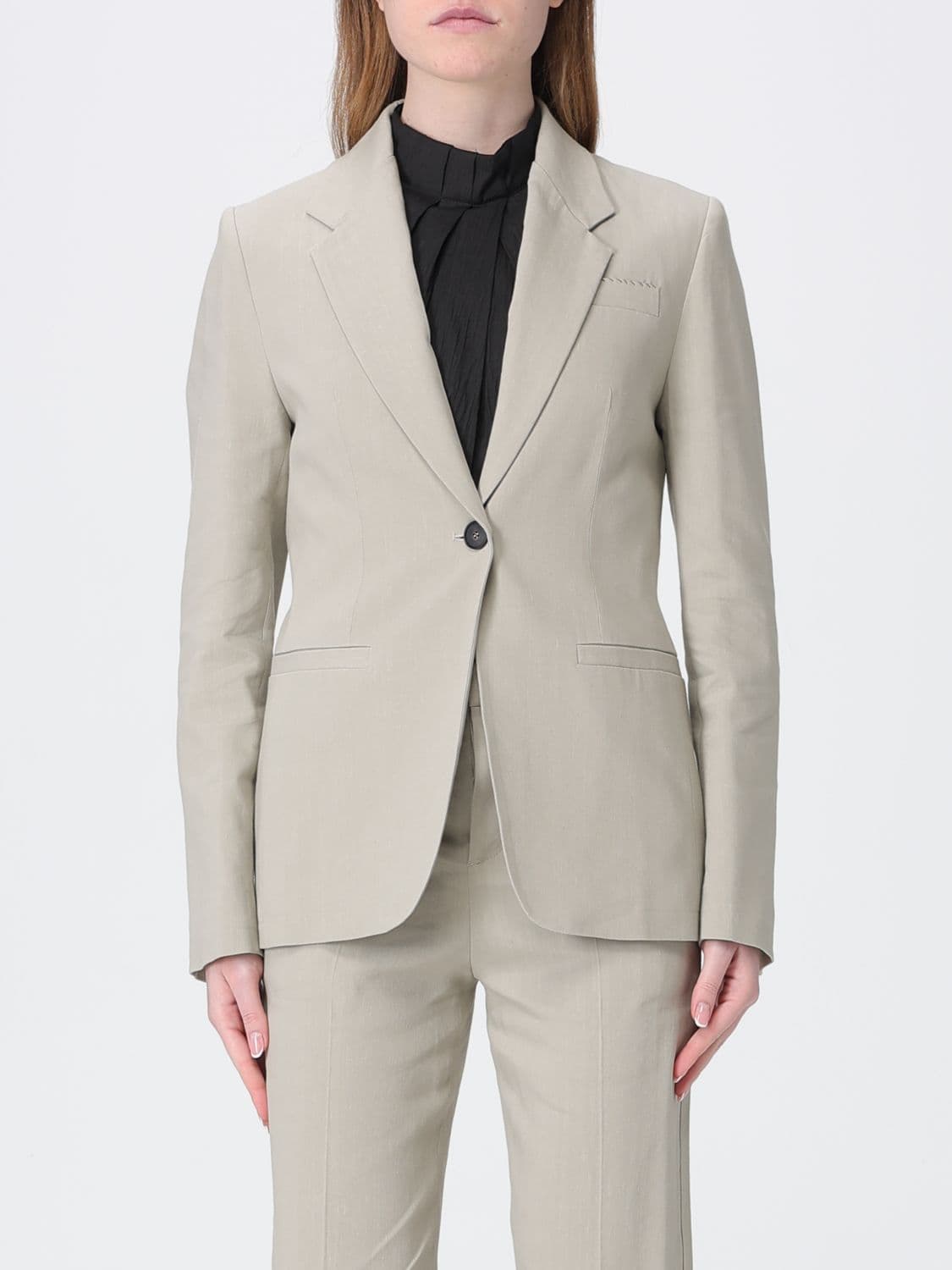 Tela Linen Blend Single-Breasted Blazer