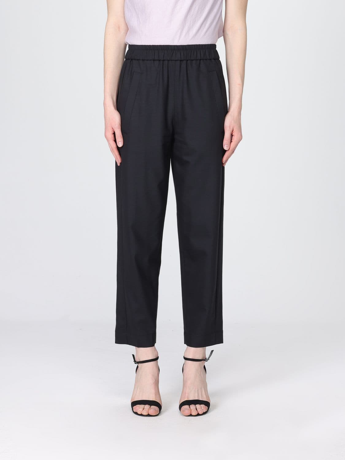 Tela Wool Blend Cropped Fit Trousers