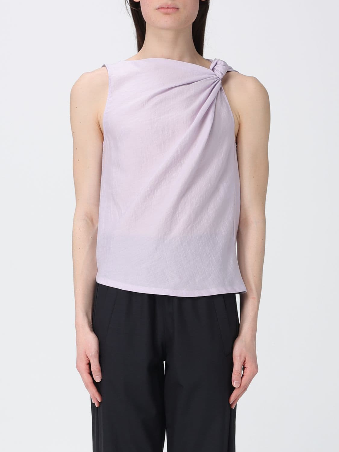 Tela Linen Blend Draped Top