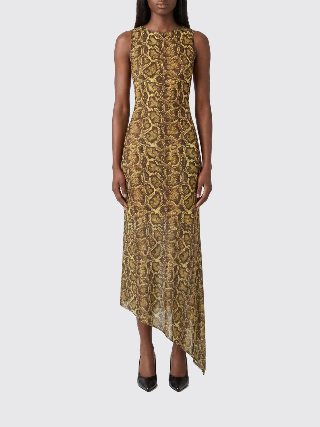 Marine Serre Asymmetric Stretch Viscose Dress · 36