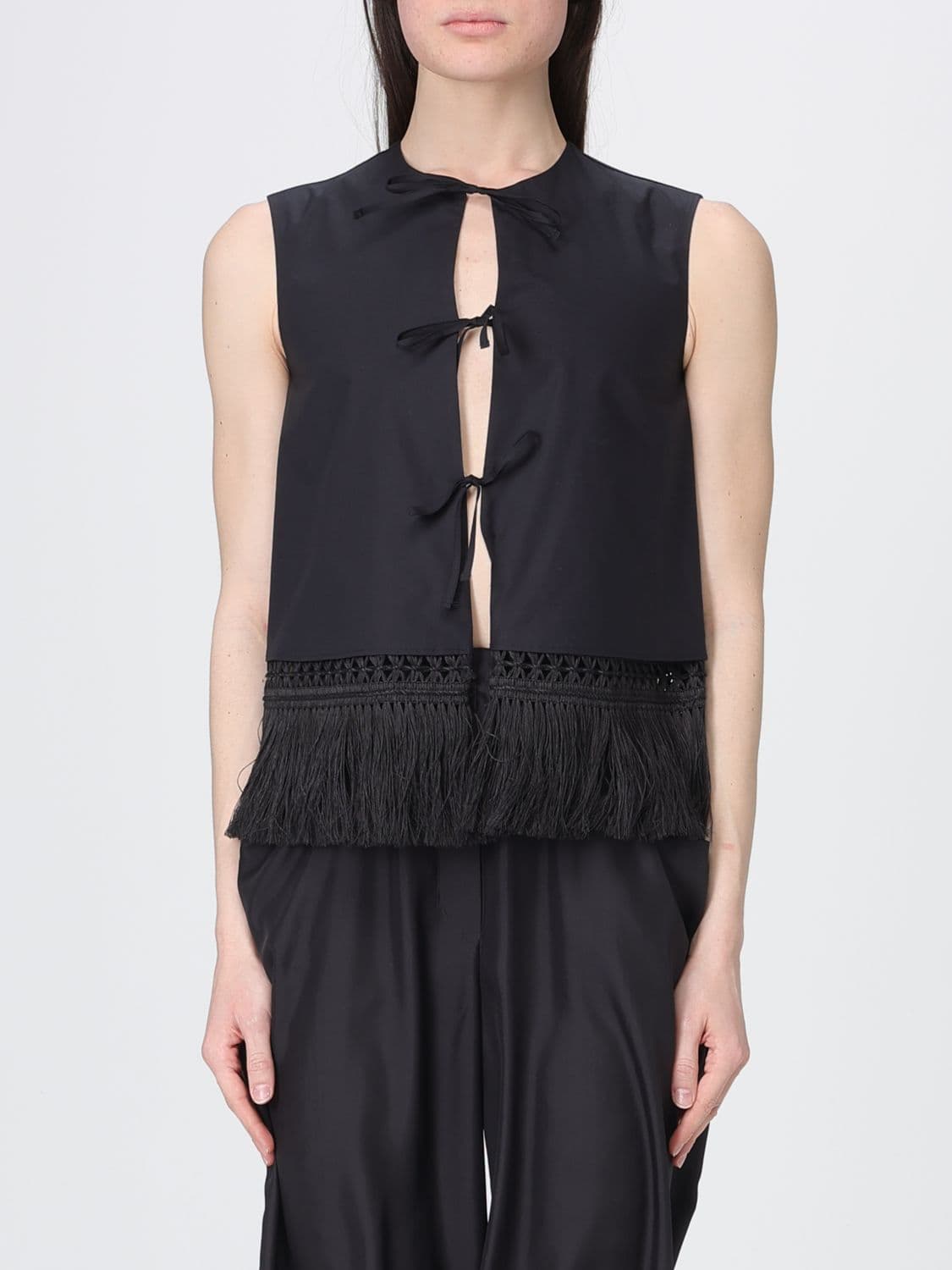 Ter Et Bantine Cotton Vest with Fringes