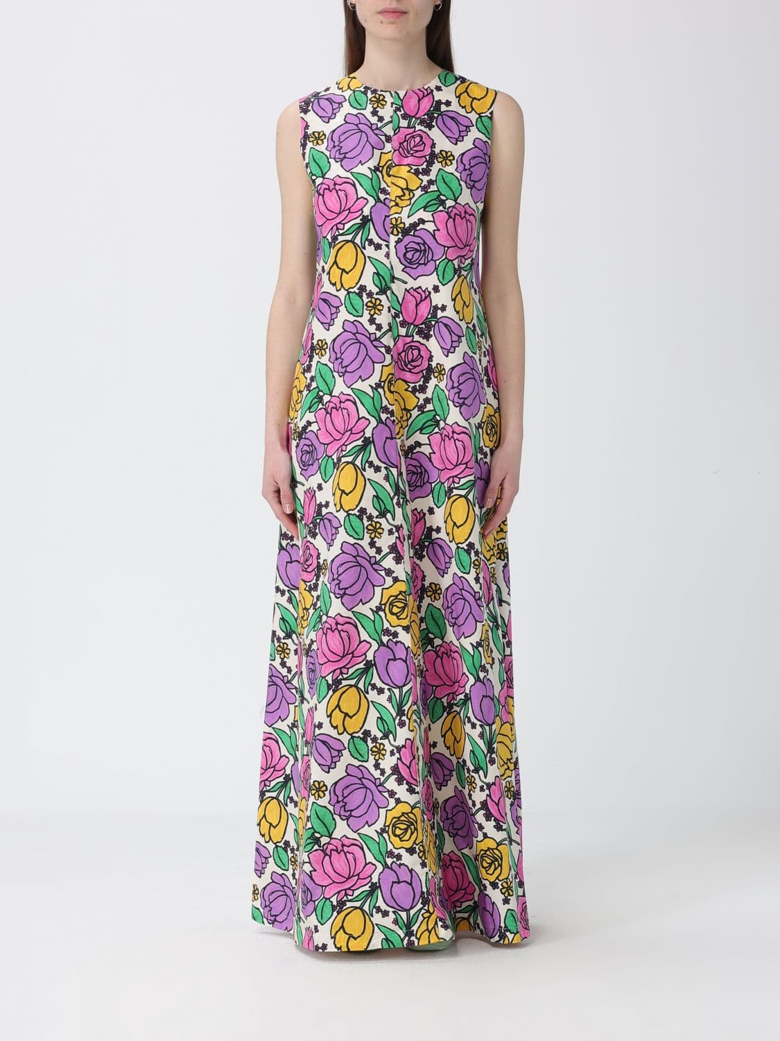 Ter Et Bantine Cotton Long Dress with Floral Print