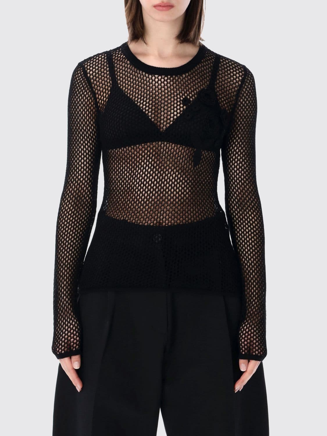 Ganni Knitted Crew Neck Top