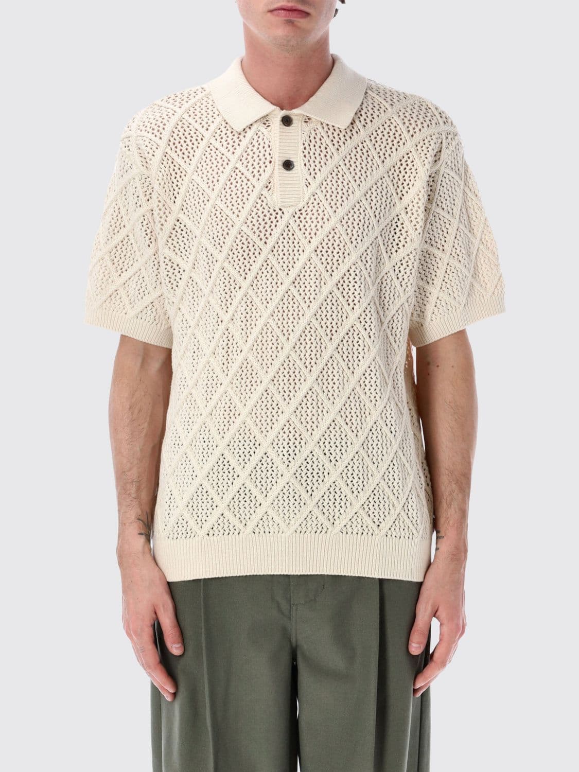 Obey Textured Cotton Knit Polo Shirt