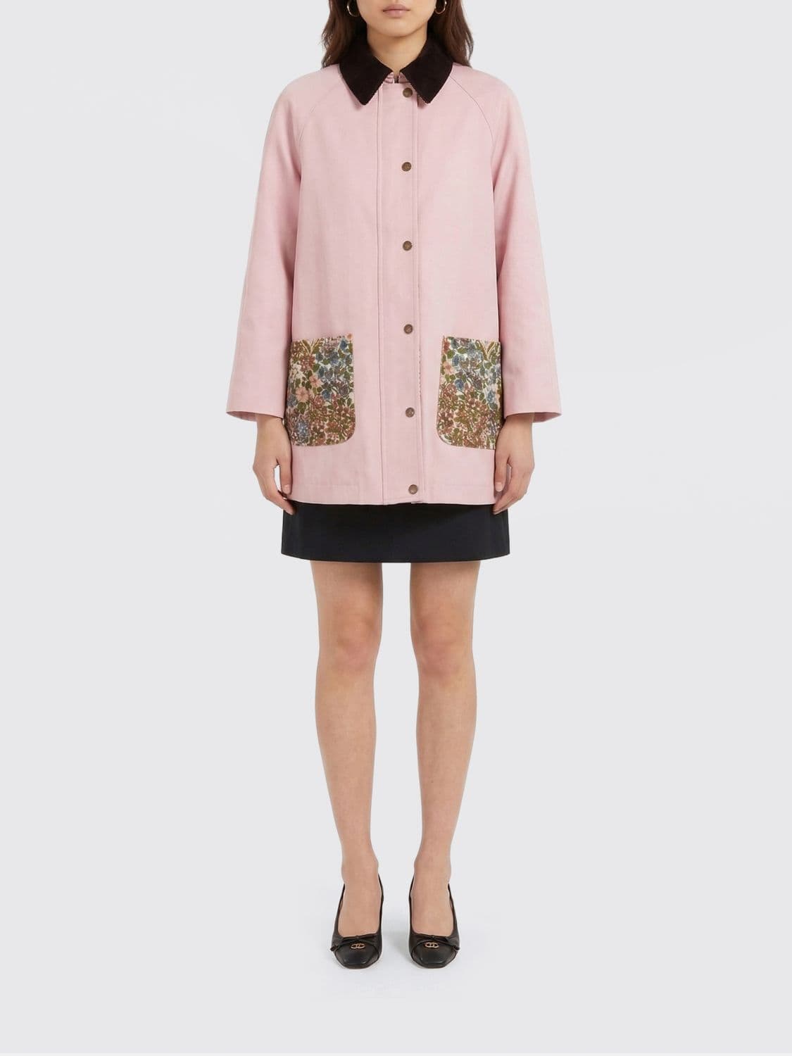 Valentino Cotton and Linen Jacket with Floral Pockets