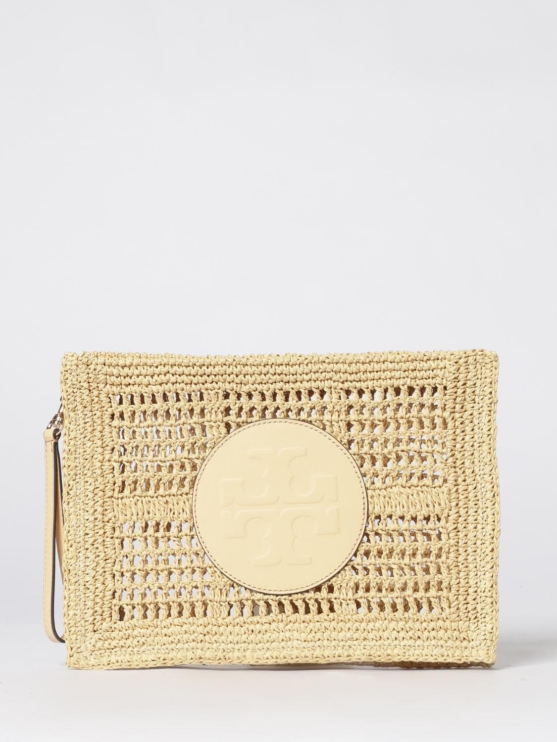 Tory Burch Ella Crochet Raffia Clutch · OS