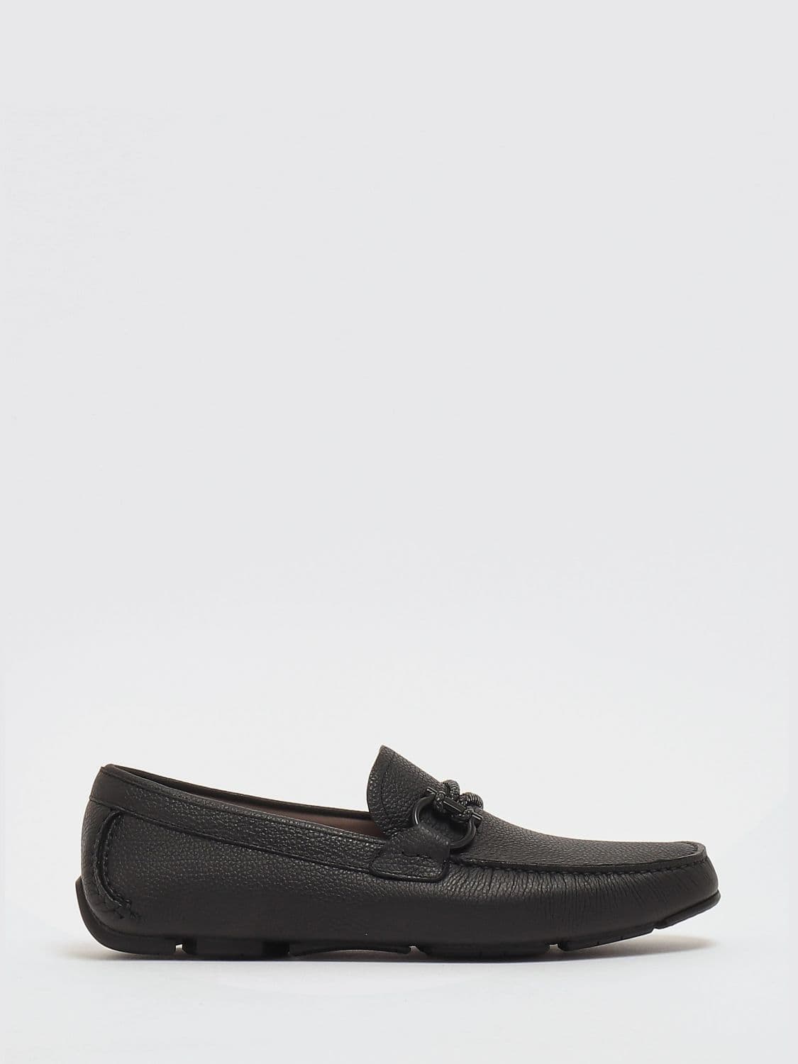 Ferragamo Gancini Grained Leather Driver Loafers