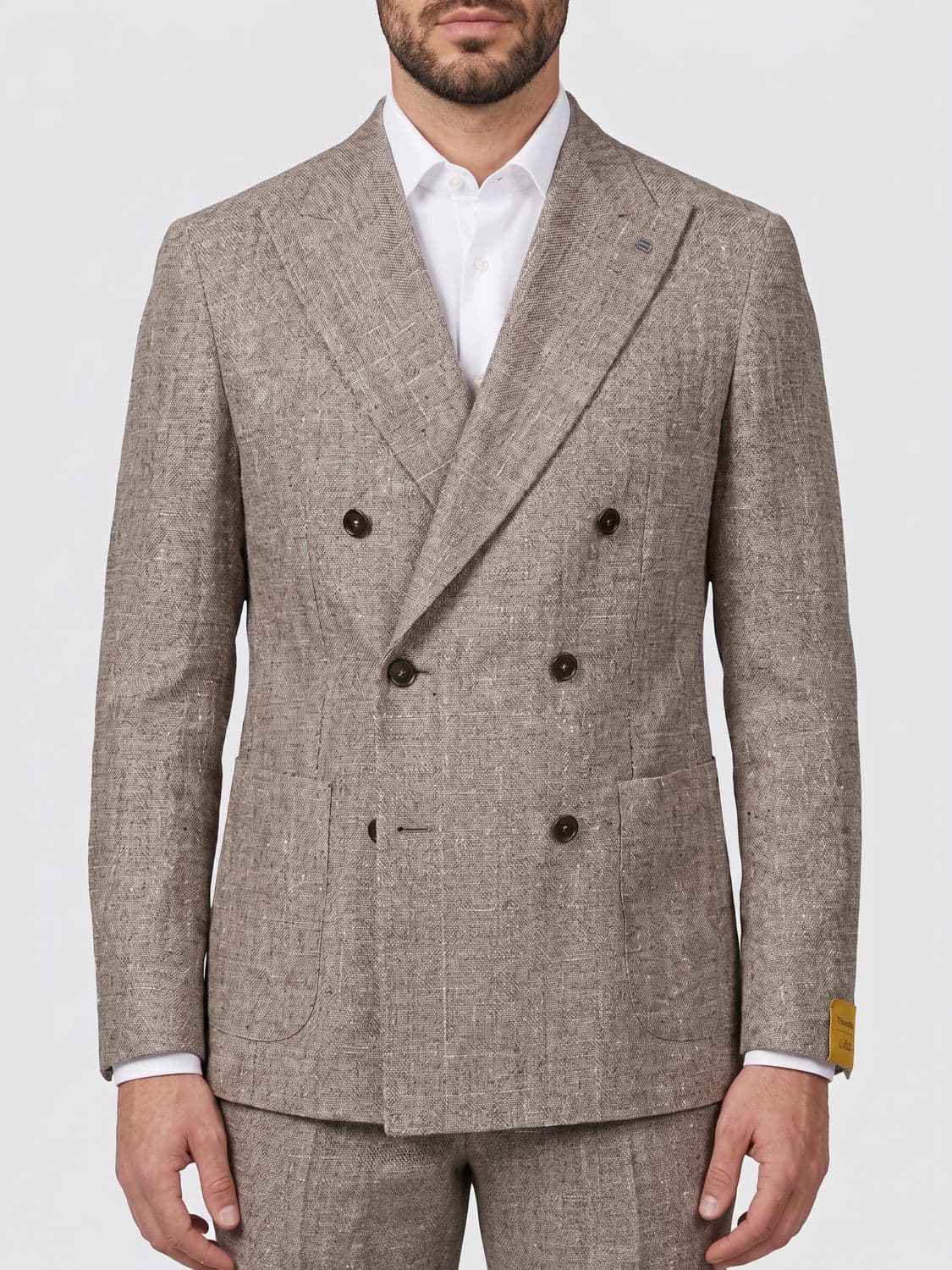 Tagliatore Double Breasted Linen And Cotton Blazer · 54
