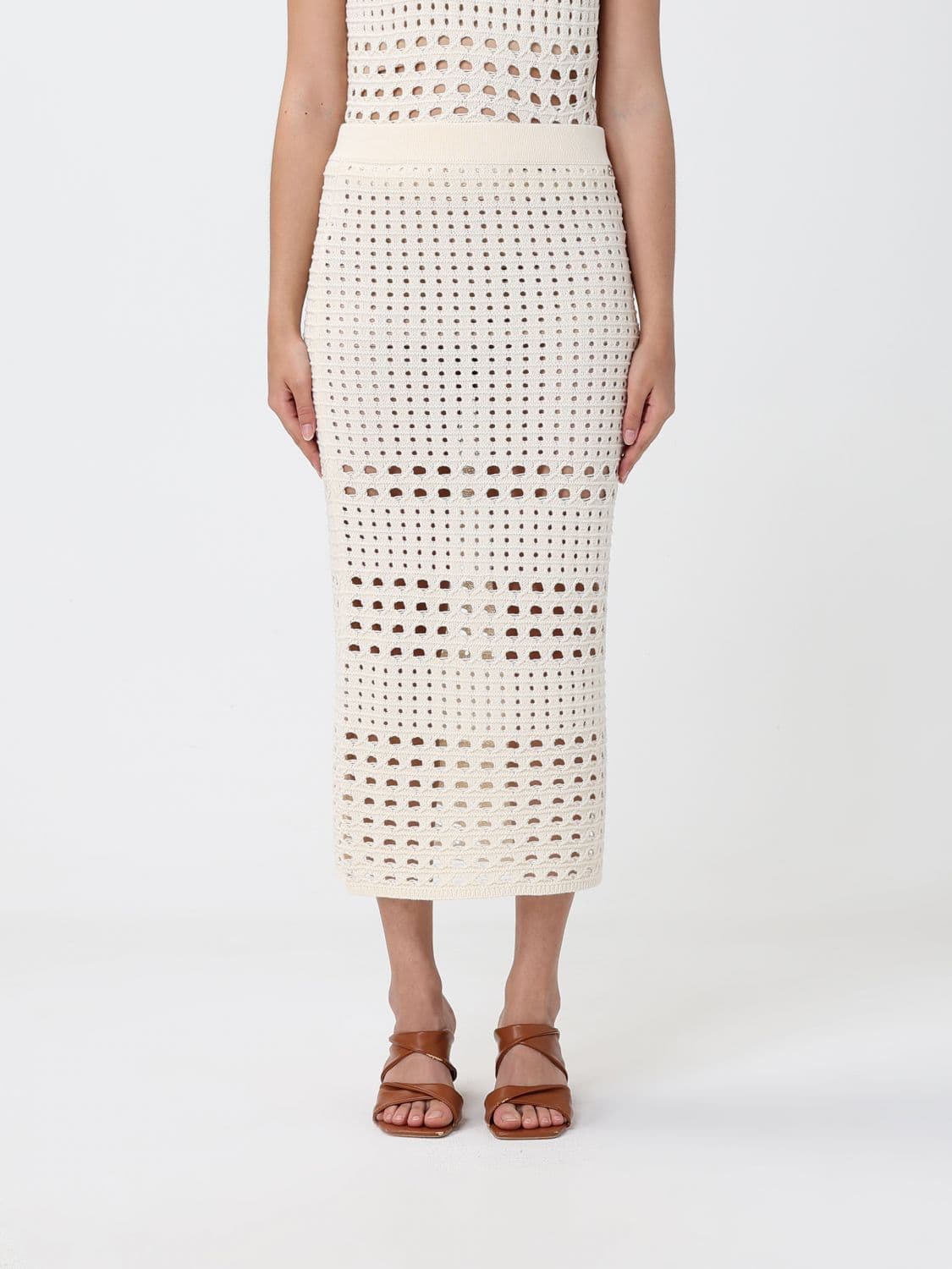 Liu Jo Perforated Cotton Knit Skirt · XS
