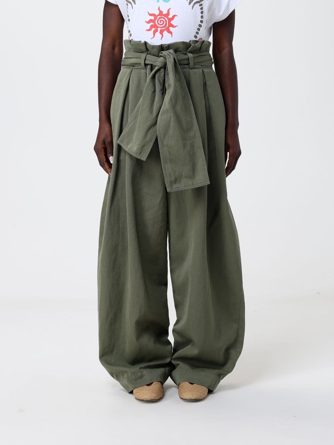 Balmain Wide-Leg Trousers in Cotton and Linen