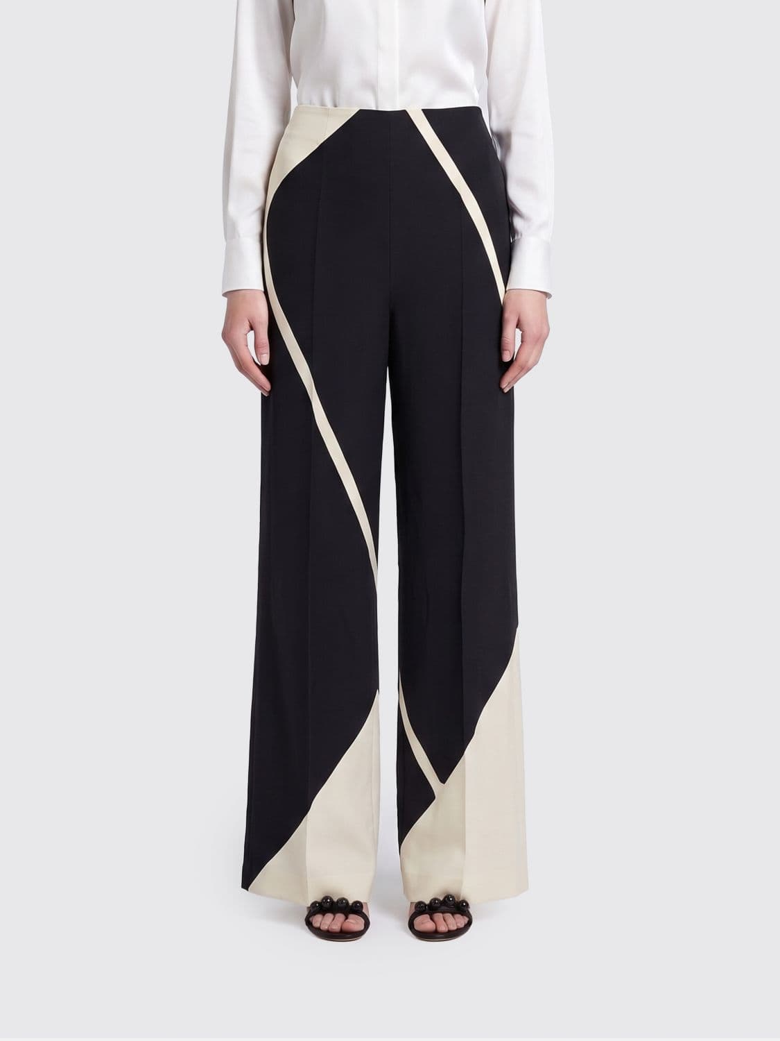 Alberta Ferretti Printed Viscose Palazzo Trousers